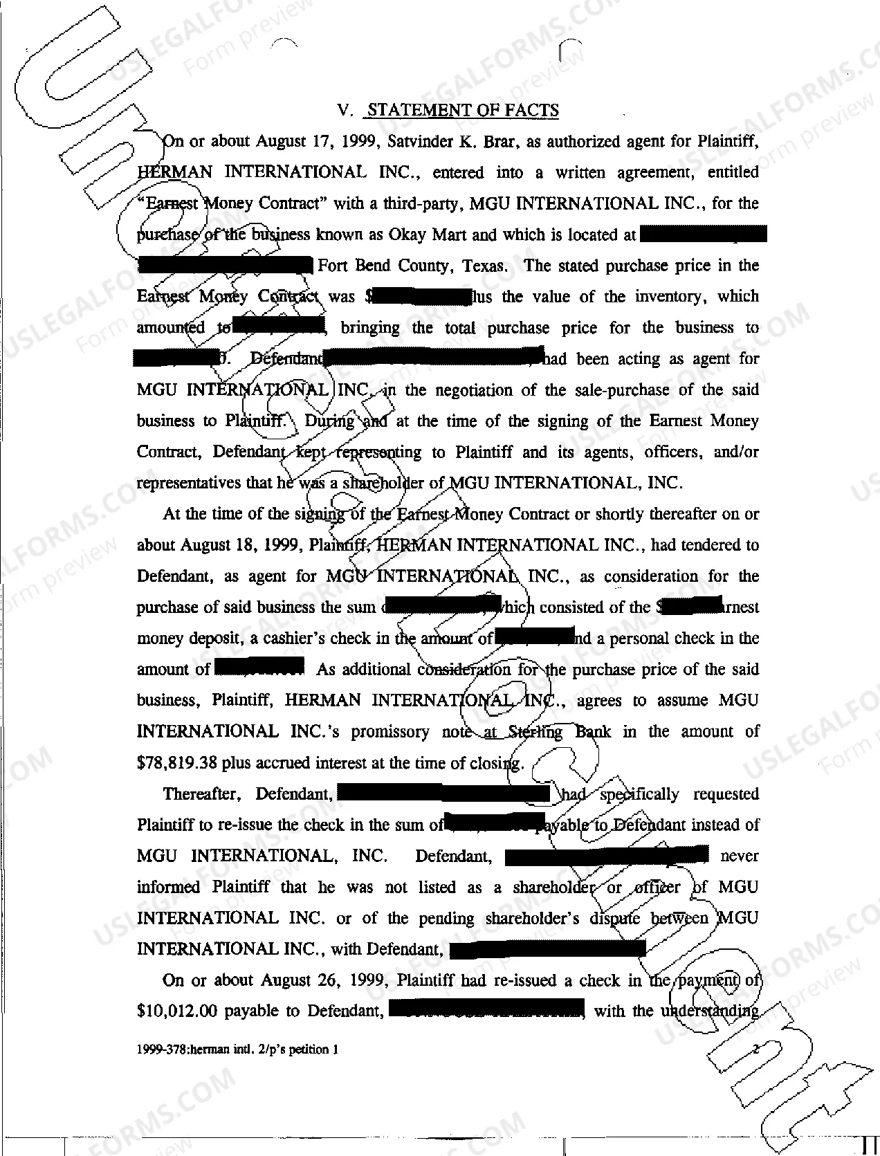 Preview A01 Plaintiff's Original Petition