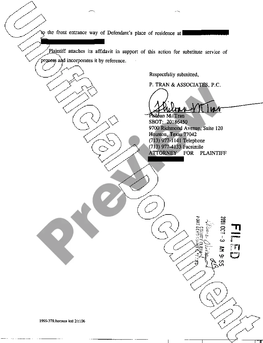 Get A03 Plaintiff's Motion For Substituted Service Preview A03 Plaintiff's Motion For Substituted Service