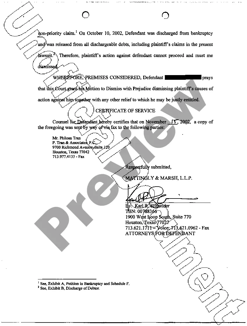 Preview A08 Defendant's Motion to Dismiss With Prejudice