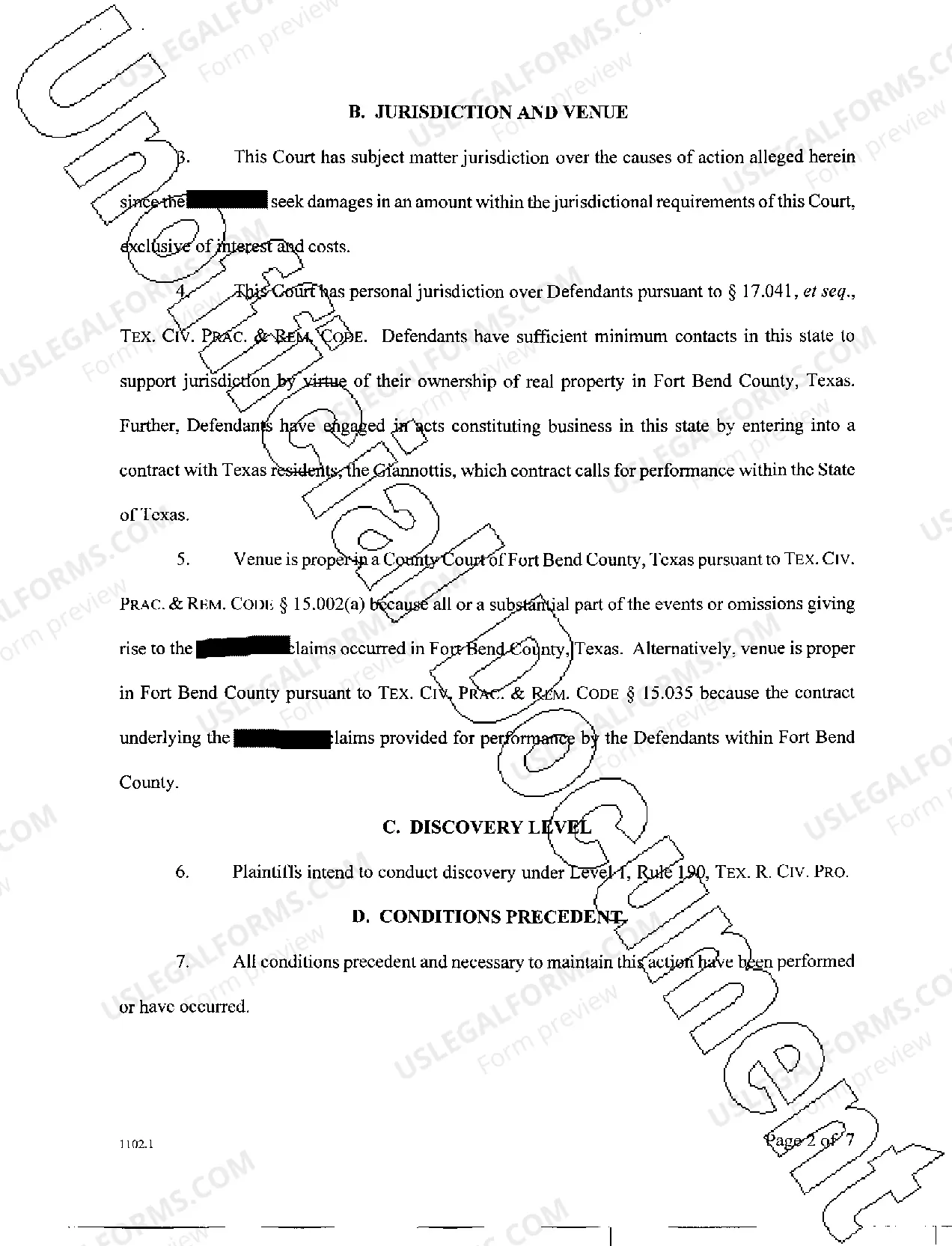 Preview A01 Plaintiff's Original Petition