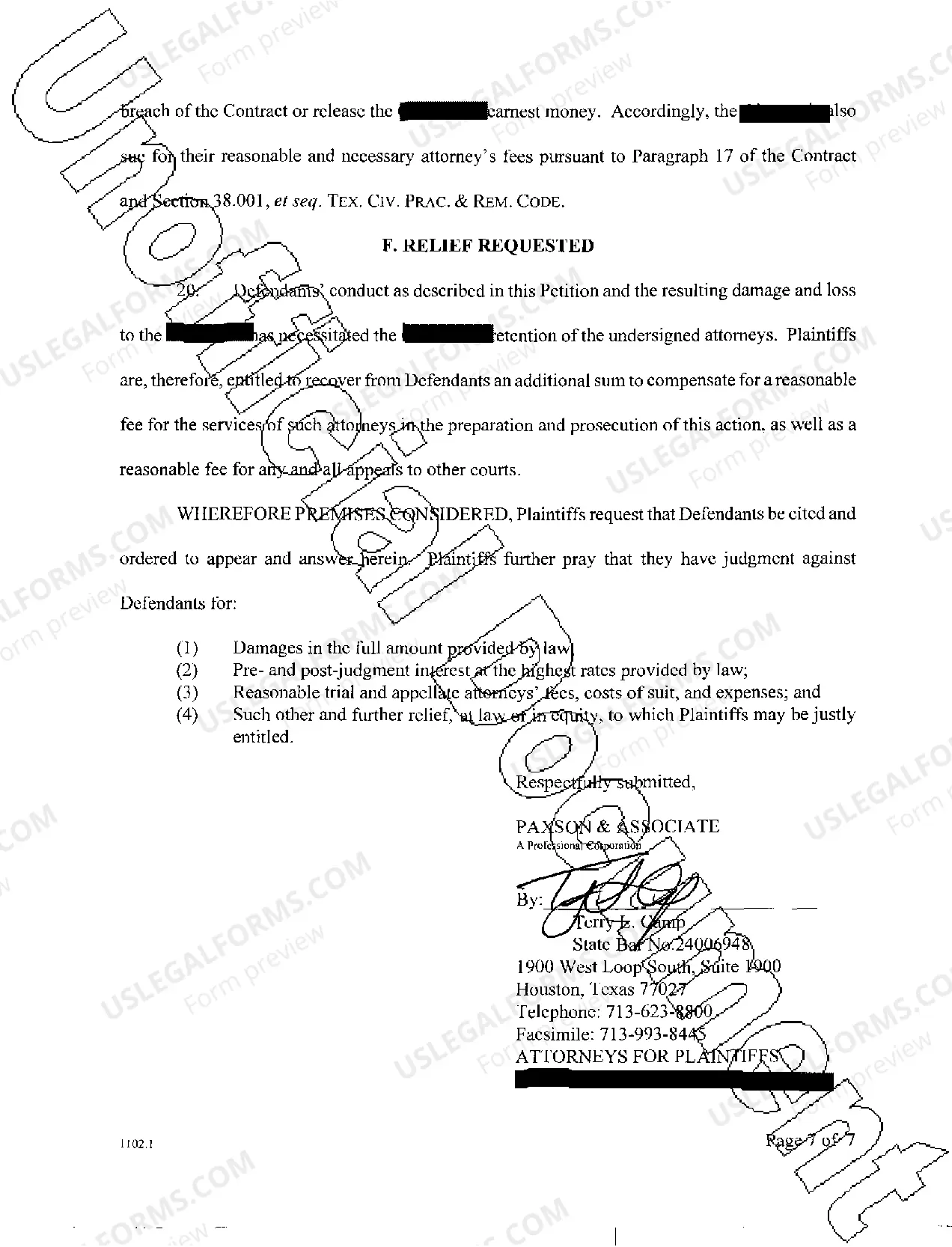 Preview A01 Plaintiff's Original Petition