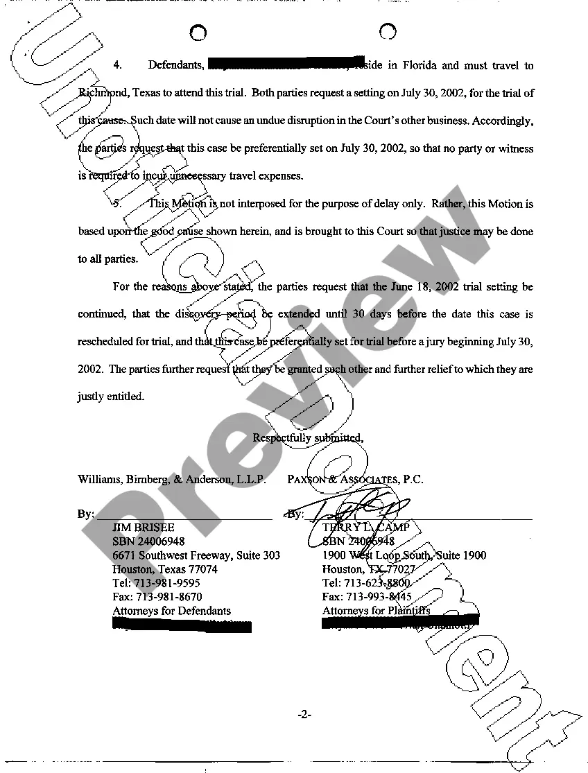 Preview A13 Agreed Motion for Continuance