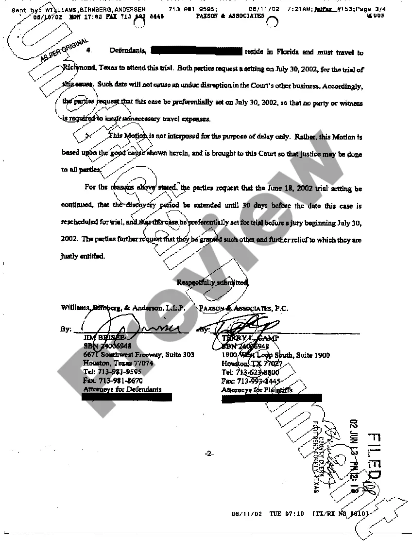 Preview A13 Agreed Motion for Continuance