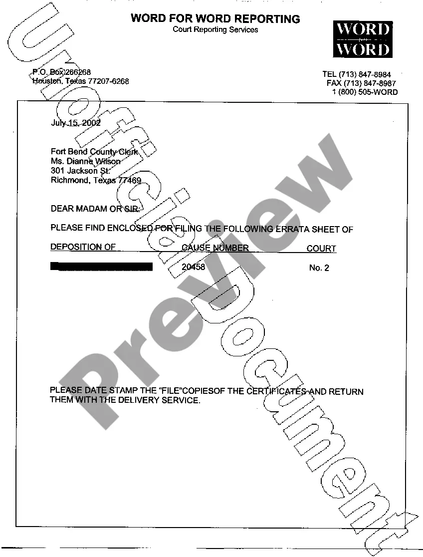 Preview A18 Court Reporter's Certificate of Oral Deposition