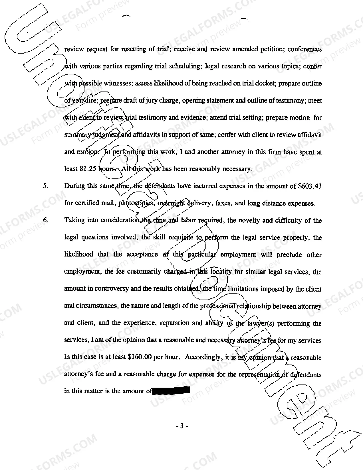 Preview A20 Affidavit of Defense Attorney regarding attorneys fees