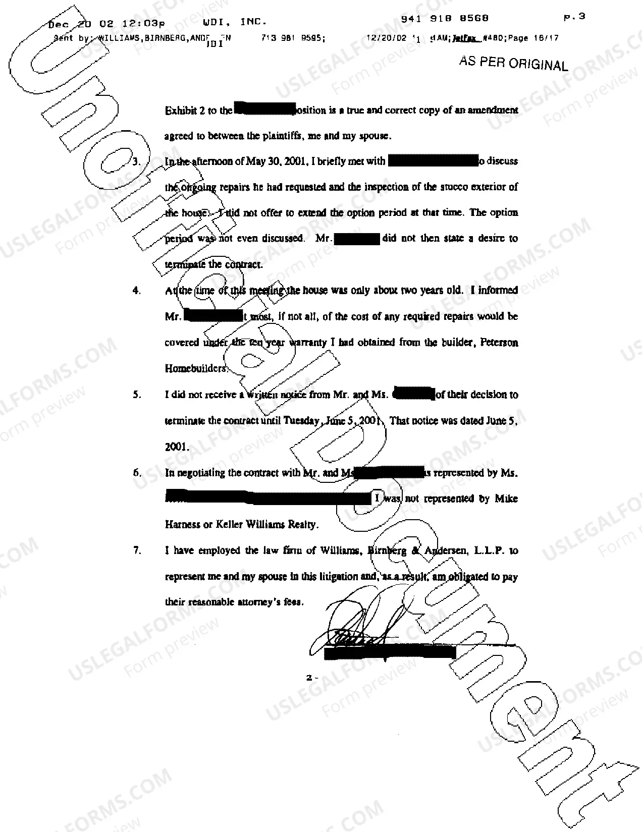 Preview A20 Affidavit of Defense Attorney regarding attorneys fees