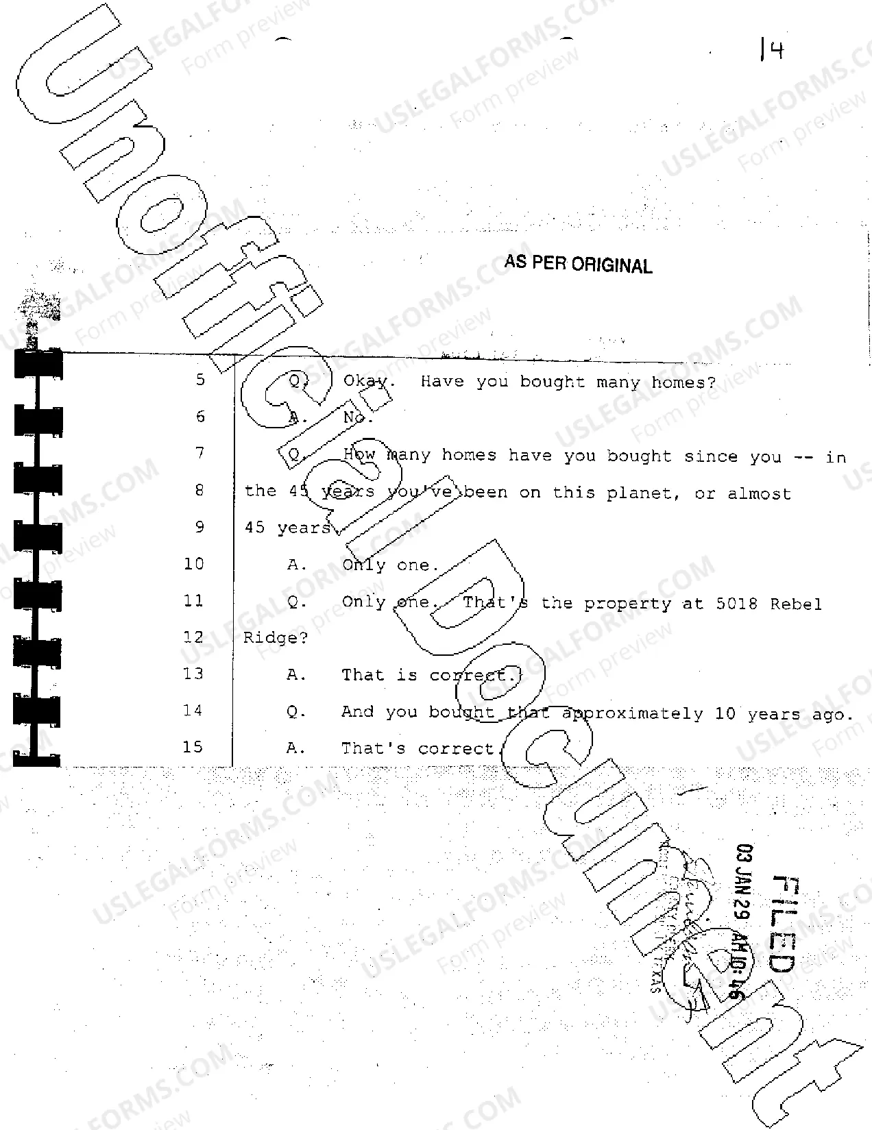 Preview A30 Defendant's Directions to Affidavit