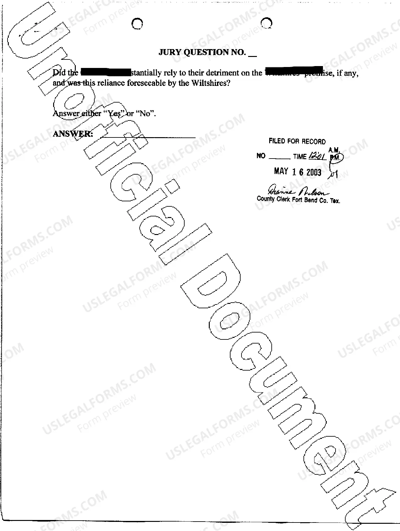 Preview A41 Plaintiff's Proposed Jury Questions