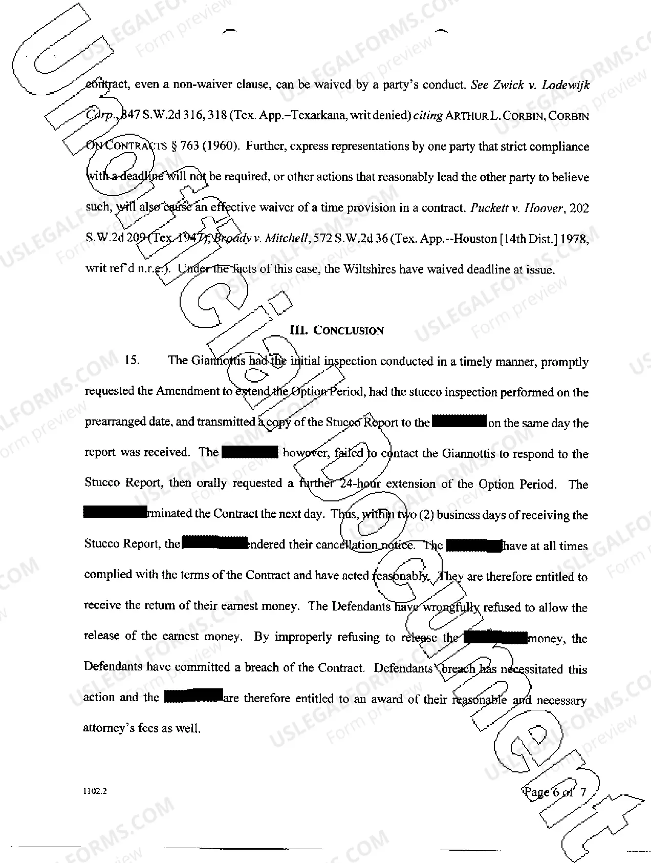 Preview A47 Plaintiff's Trial Brief