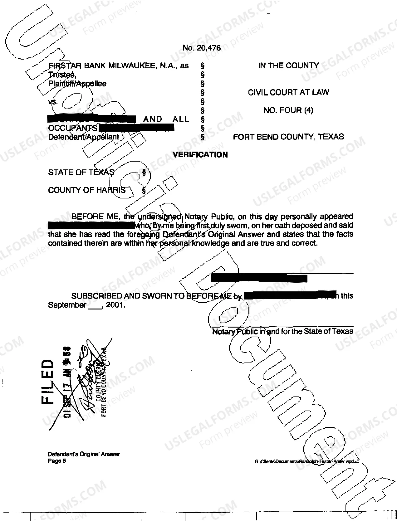 Preview A03 Defendant's Original Answer