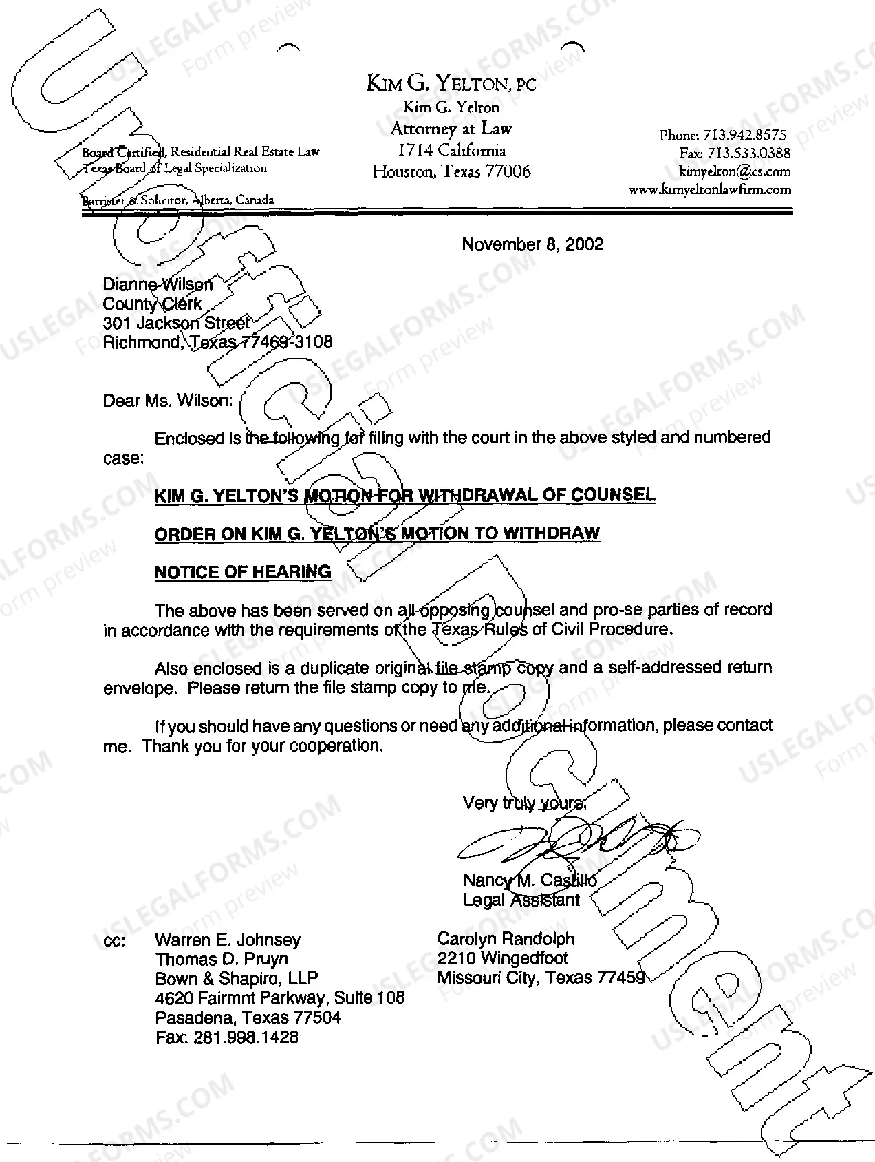 Preview A14 Motion for Withdrawal of Counsel