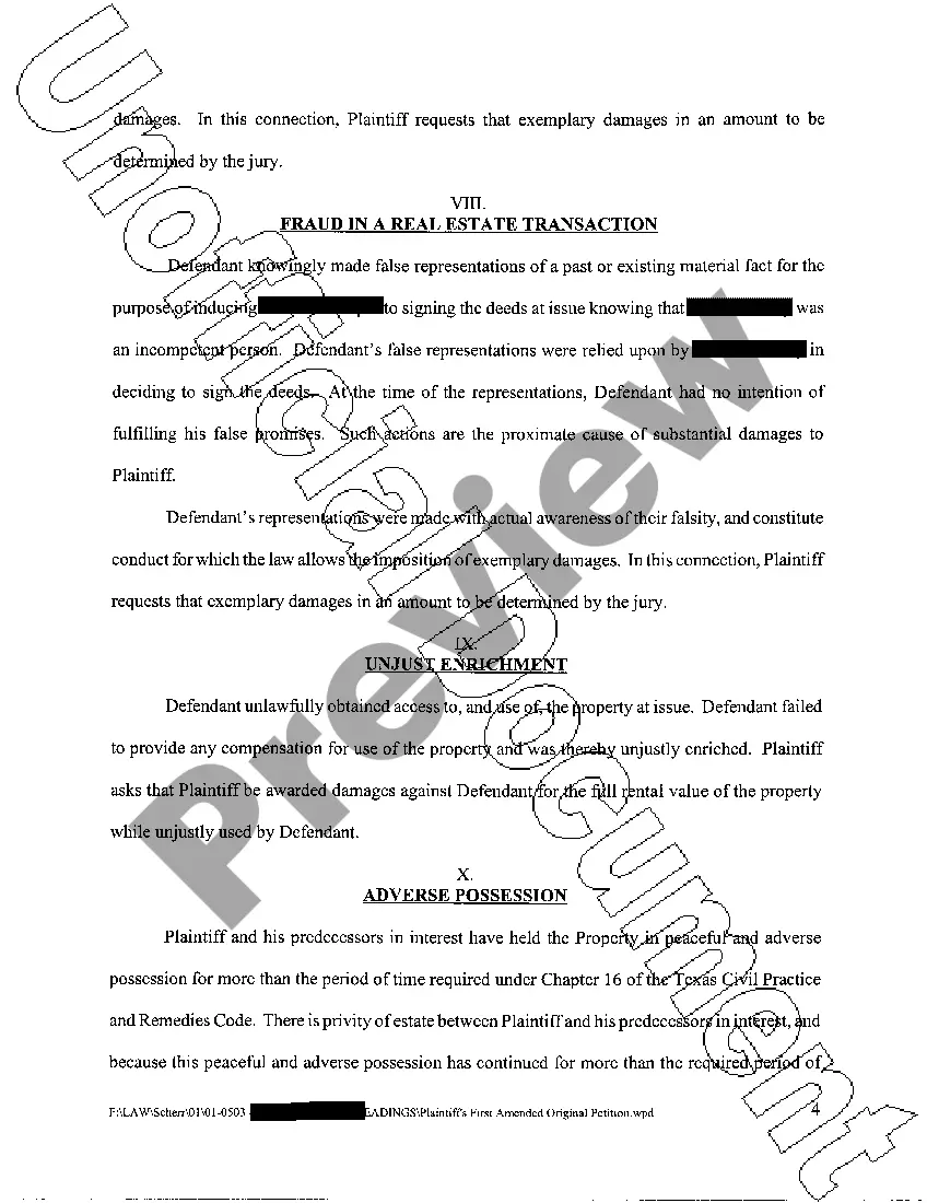 Preview A04 Plaintiff's First Amended Original Petition