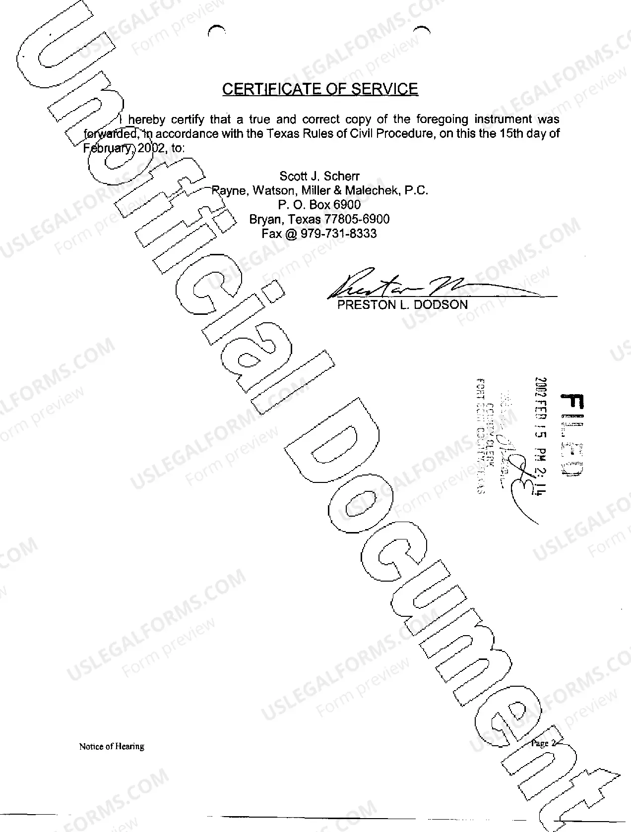 Preview A09 Notice of Hearing