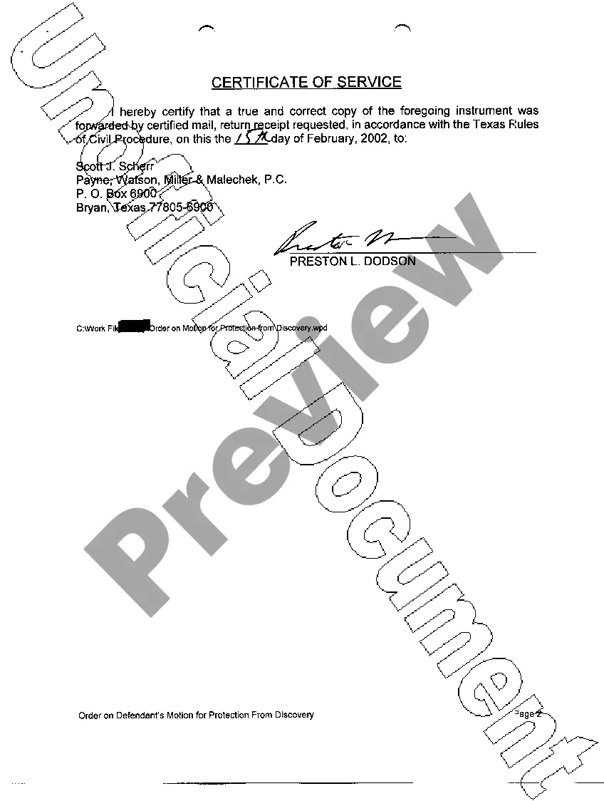 Preview A10 Order on Defendant's Motion for Discovery