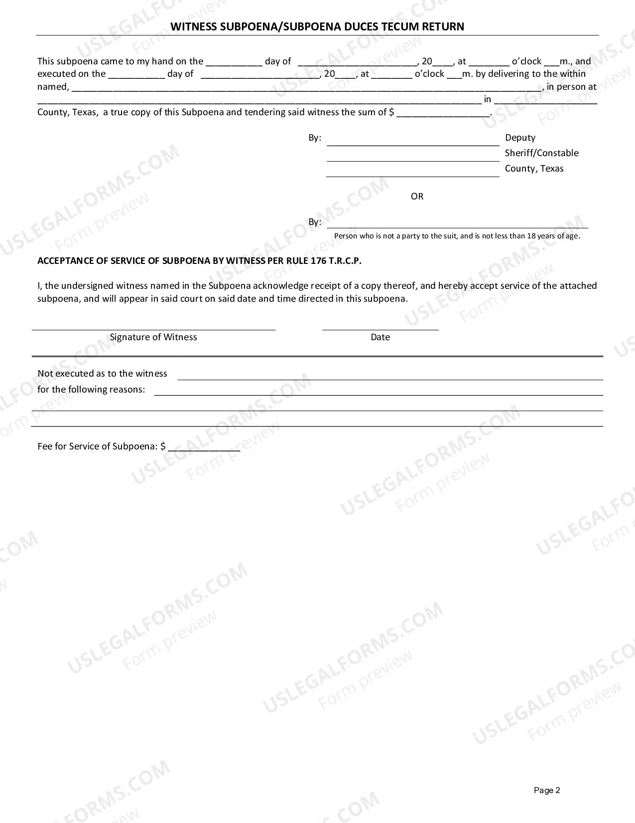 Preview Felony Subpoena