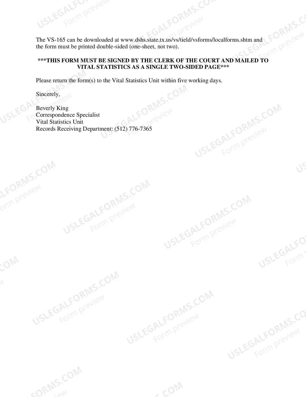 Preview BVS Form - Information on Suit Affecting the Family Relationship (Excluding Adoptions) - Form VS-165
