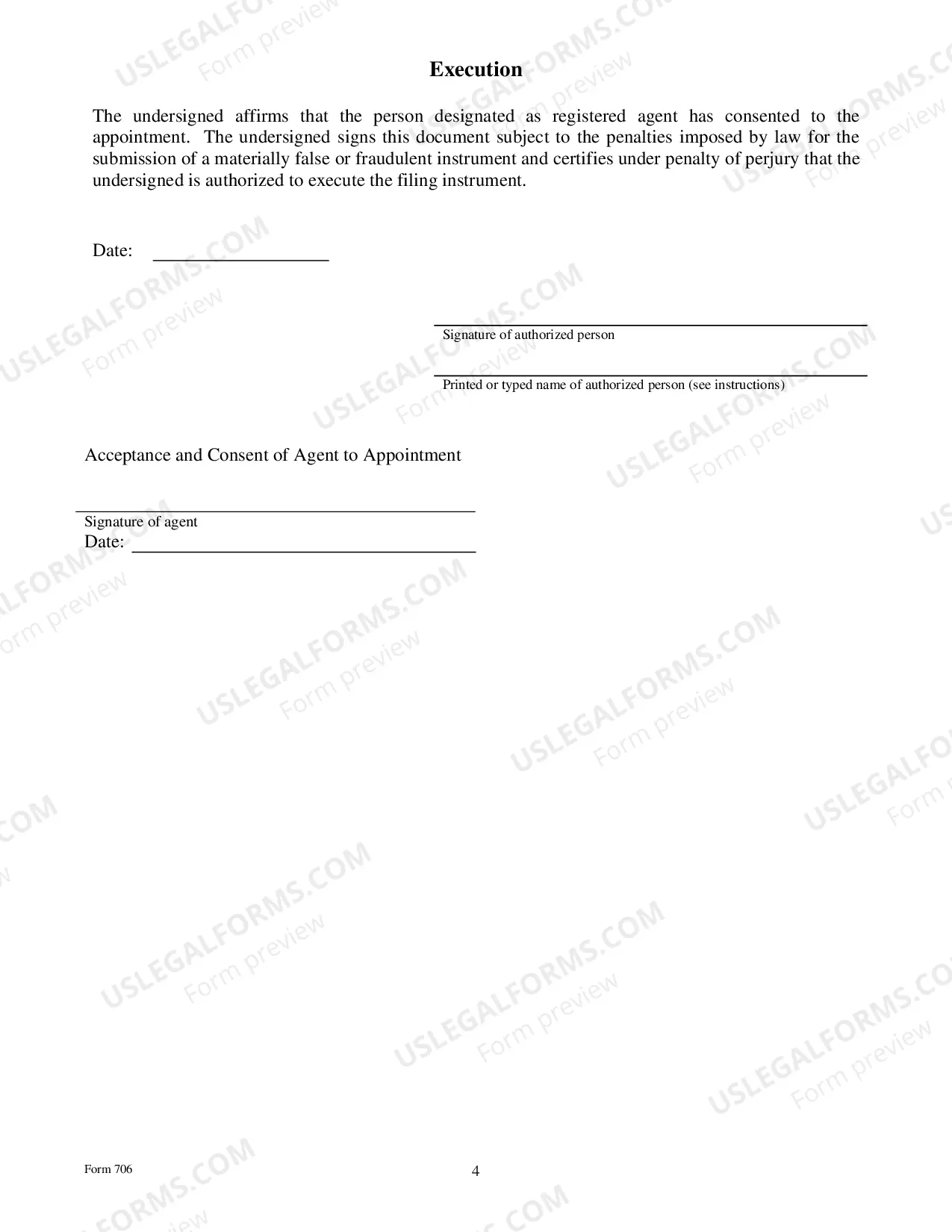 Preview Appointment of Statutory Agent