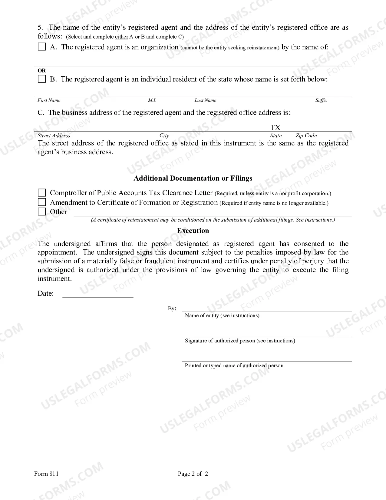 Preview Certificate of Reinstatement