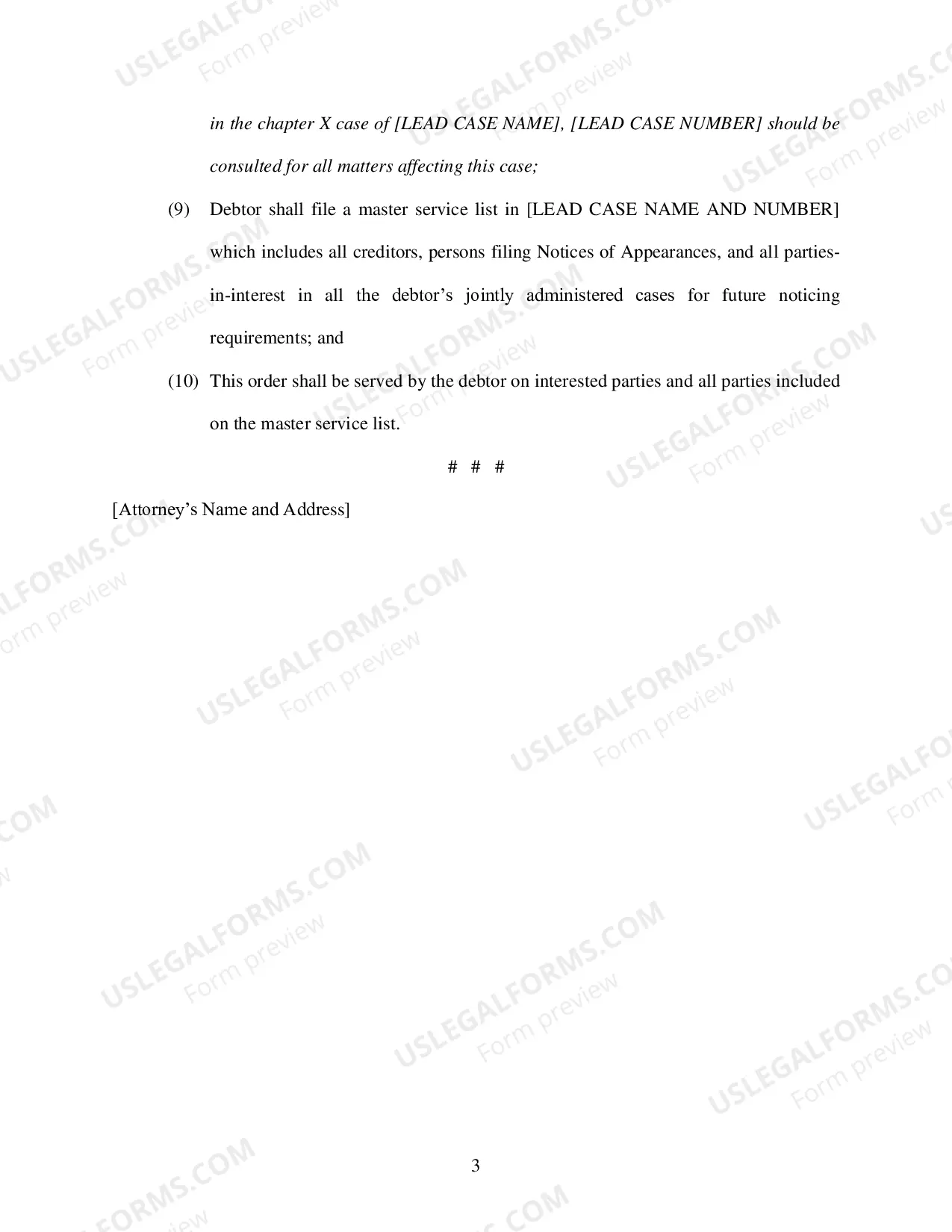 Preview Joint Administration Order