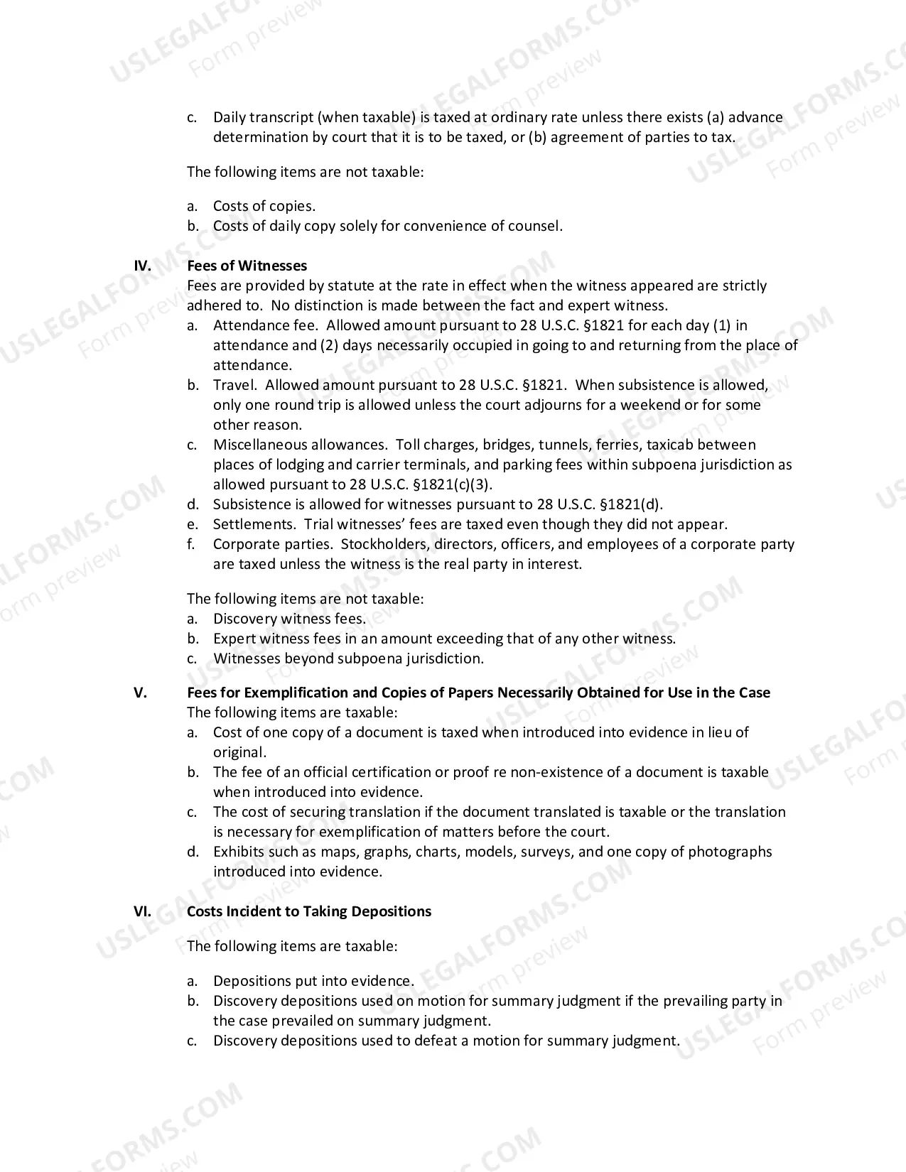 Preview Taxation of Costs