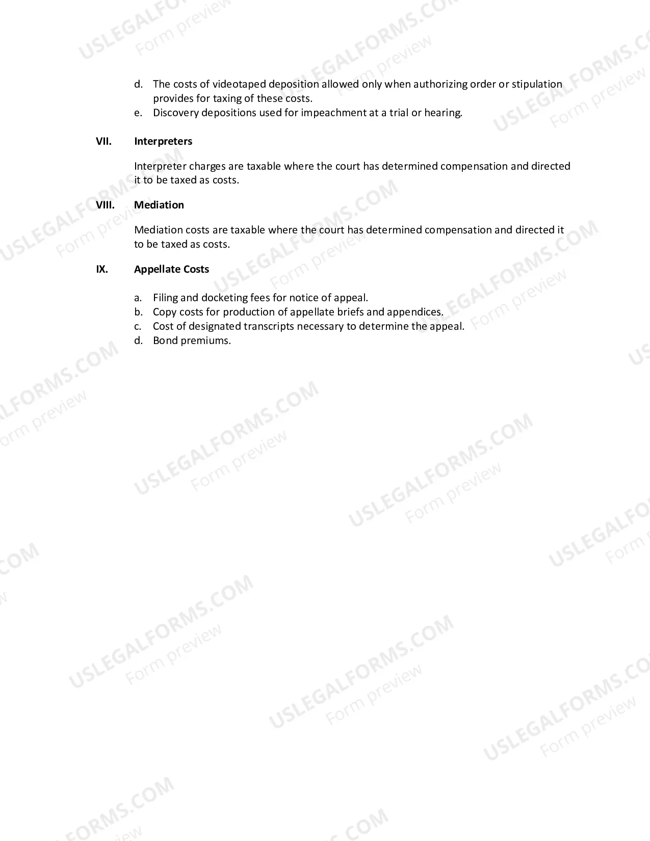 Preview Taxation of Costs