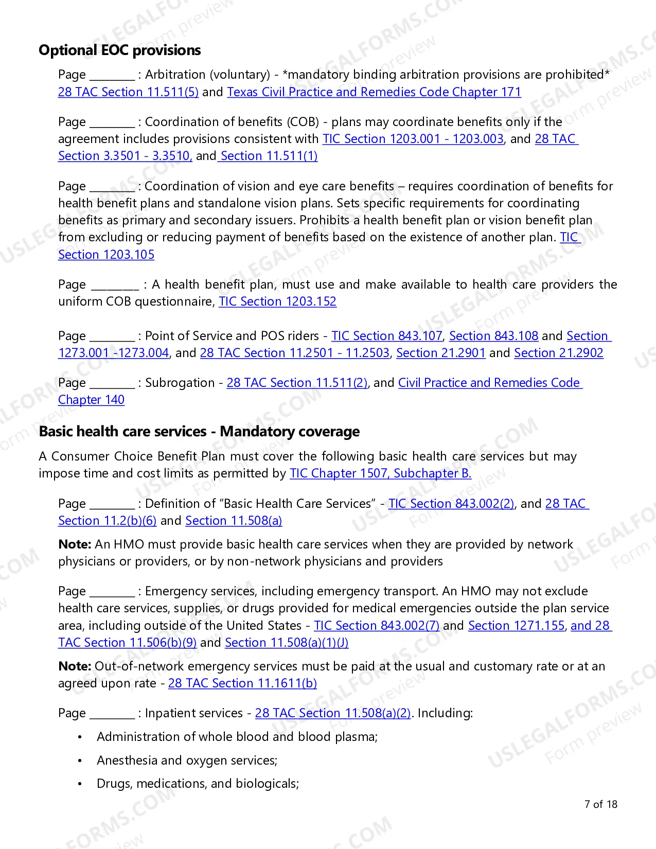 Preview Consumer Choice Evidence of Coverage (EOC) Checklist - Individual Plans