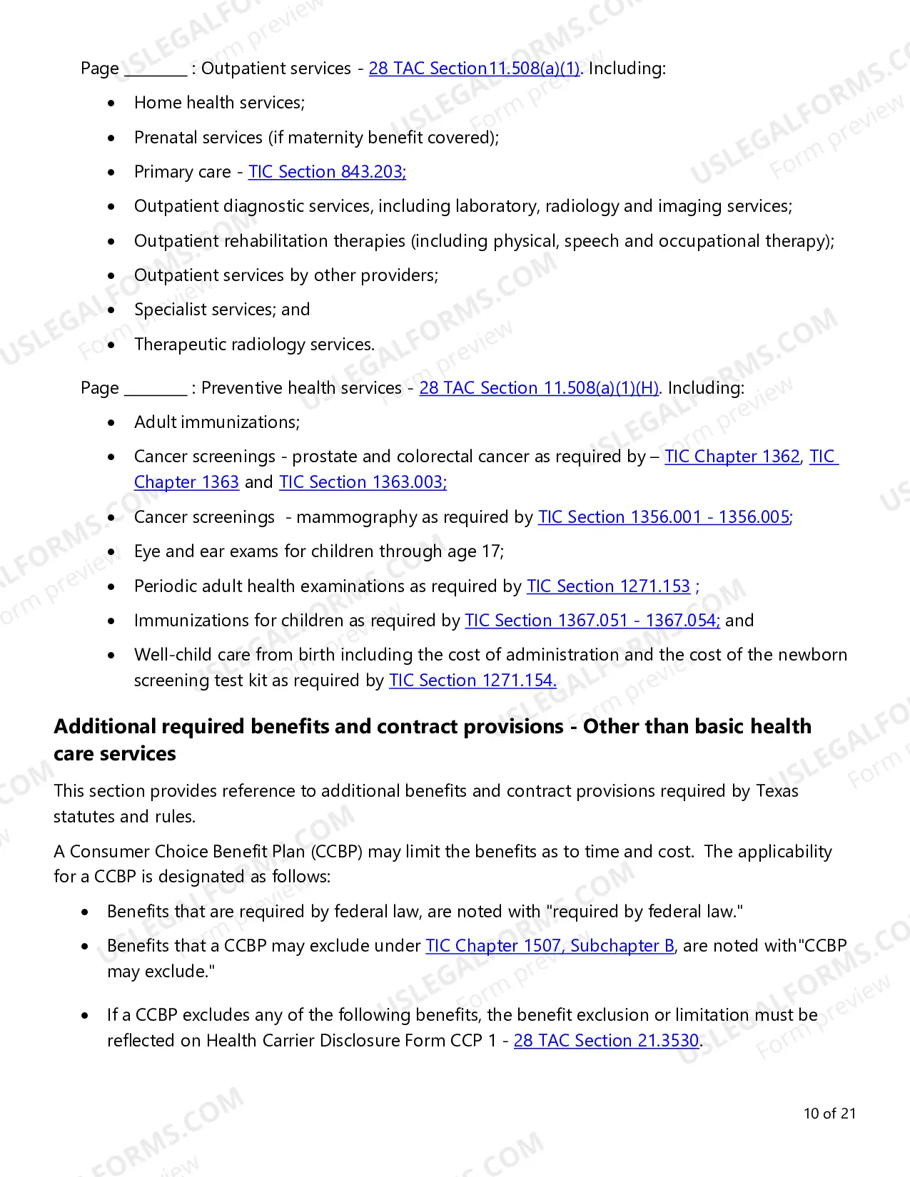 Preview Consumer Choice Evidence of Coverage (EOC) Checklist - Large Employer and Conversion Plans