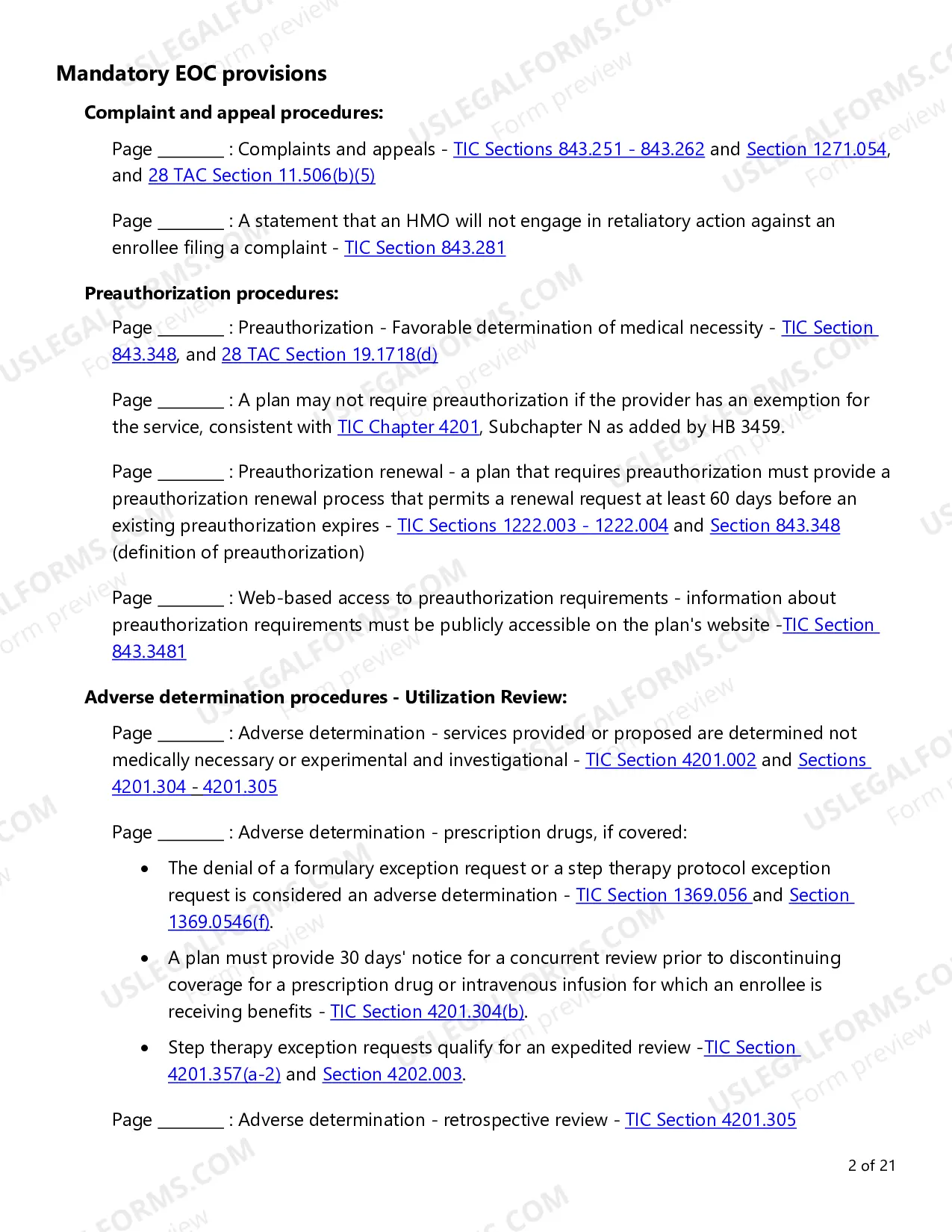 Preview Consumer Choice Evidence of Coverage (EOC) Checklist - Large Employer and Conversion Plans