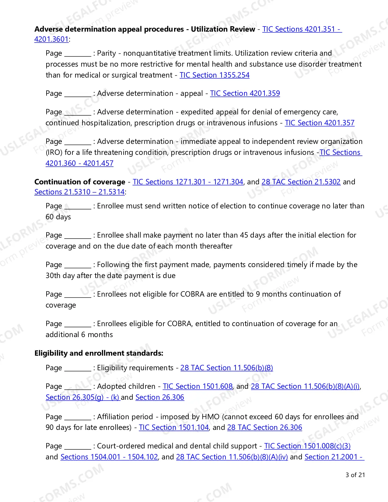 Preview Consumer Choice Evidence of Coverage (EOC) Checklist - Large Employer and Conversion Plans
