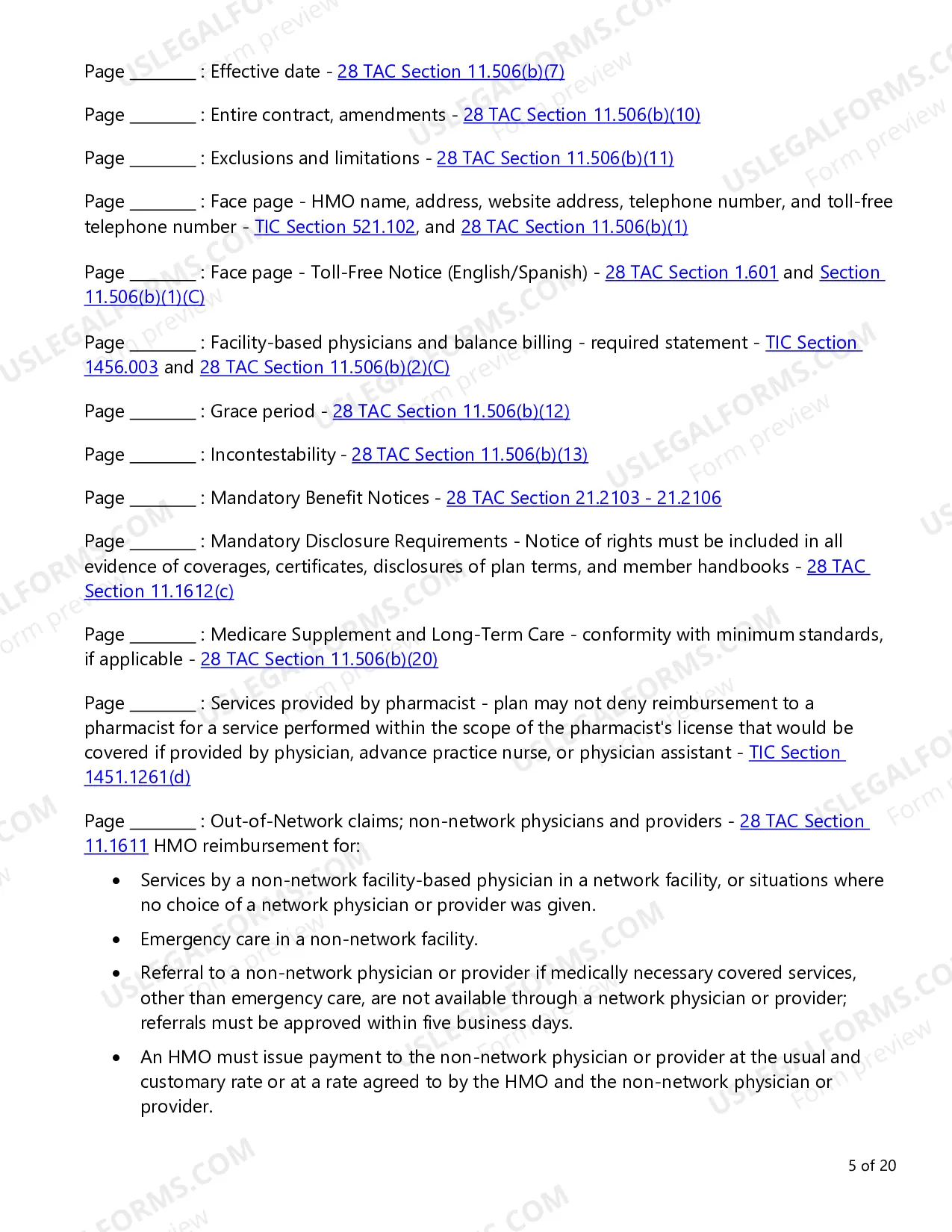 Preview Consumer Choice Evidence of Coverage (EOC) Checklist - Small Employer and Conversion Plans