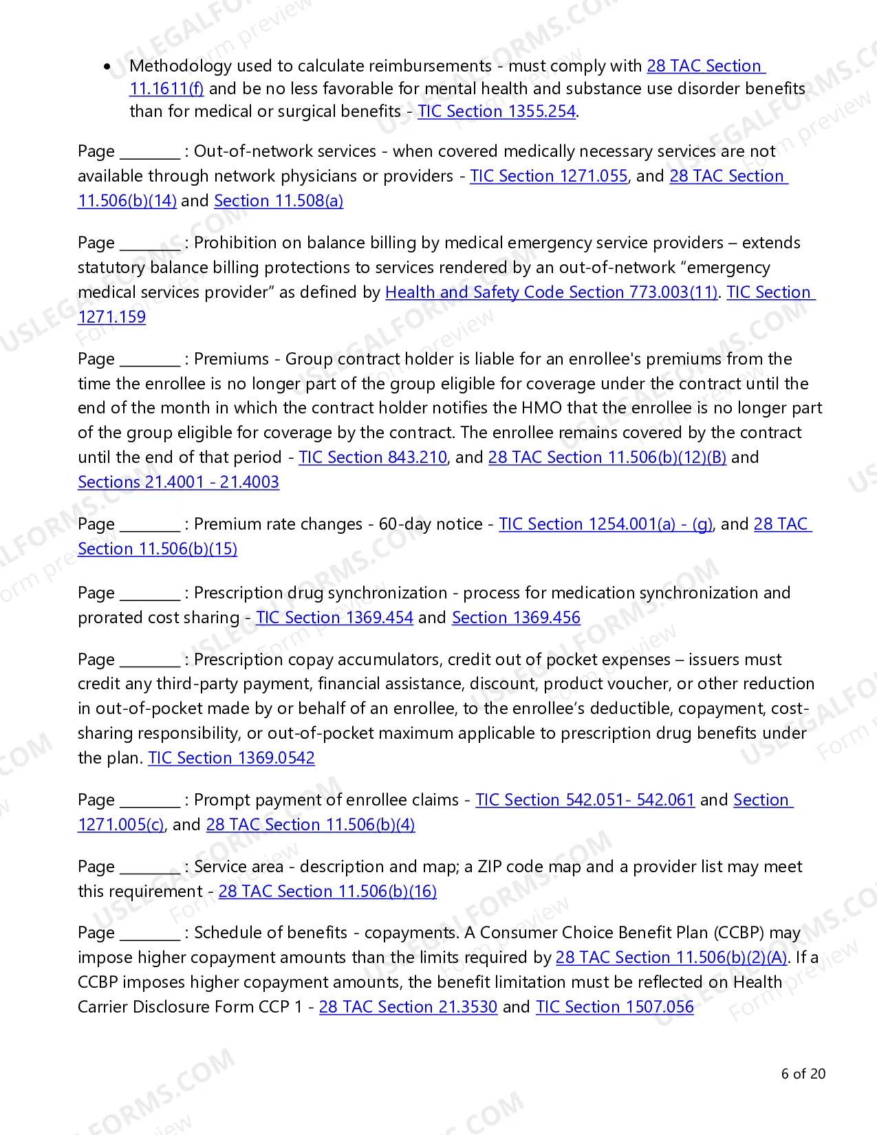 Preview Consumer Choice Evidence of Coverage (EOC) Checklist - Small Employer and Conversion Plans