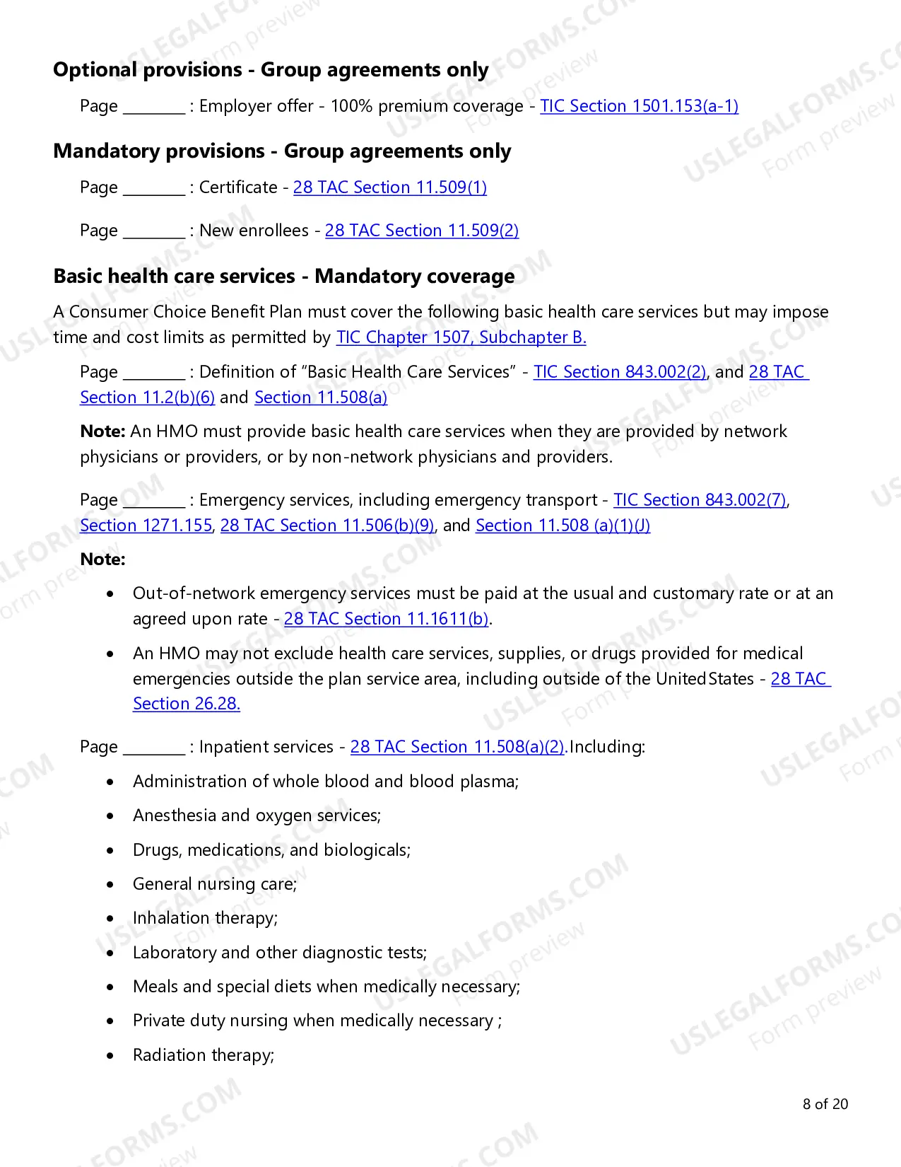 Preview Consumer Choice Evidence of Coverage (EOC) Checklist - Small Employer and Conversion Plans