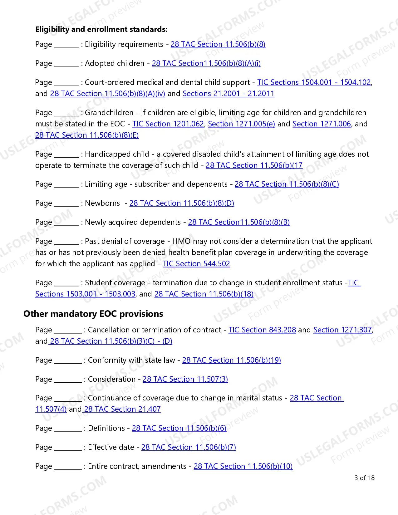 Preview Evidence of Coverage (EOC) Checklist - Individual Plans