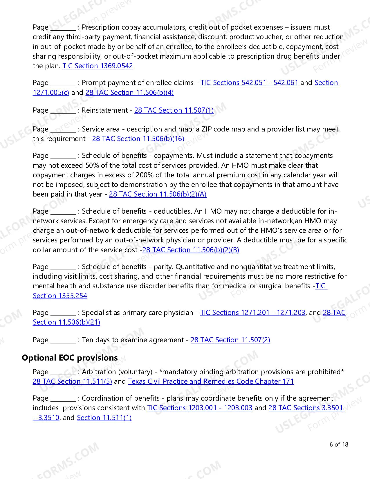 Preview Evidence of Coverage (EOC) Checklist - Individual Plans