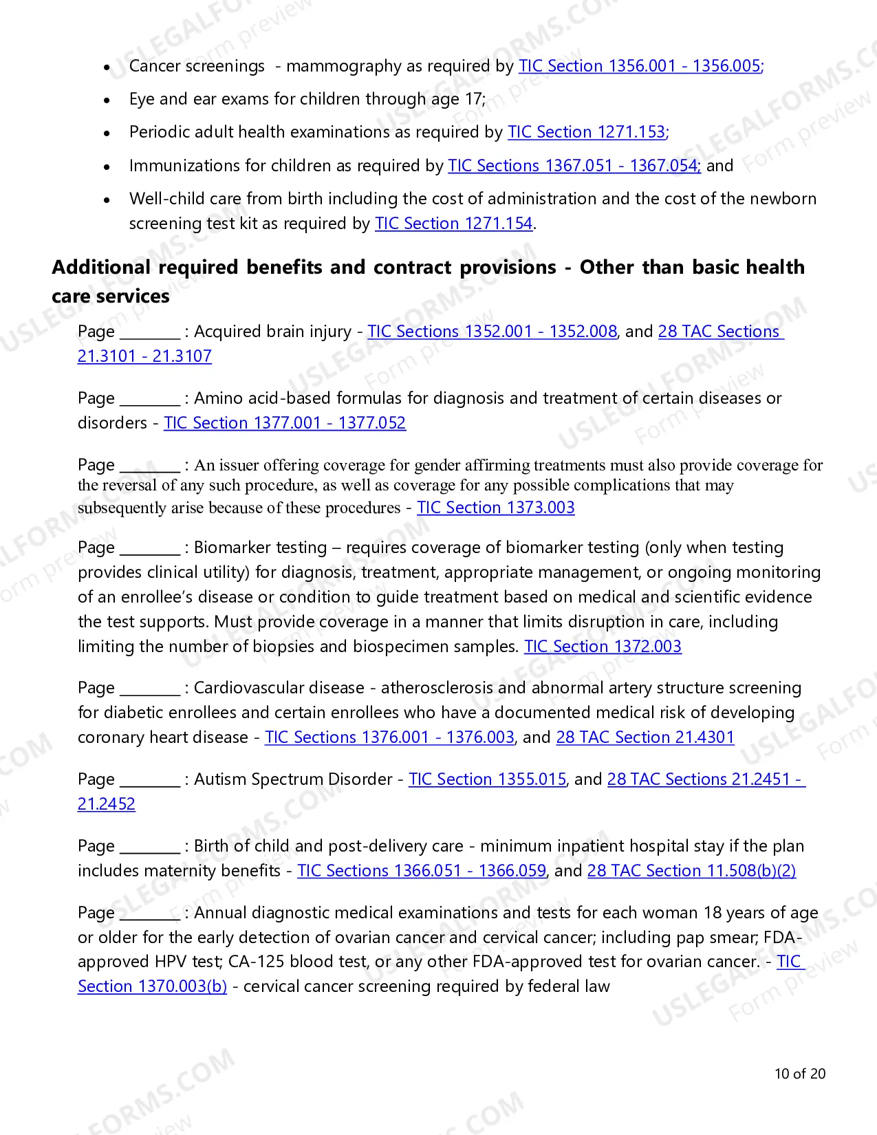 Preview Evidence of Coverage (EOC) Checklist - Large Employer and Conversion Plans