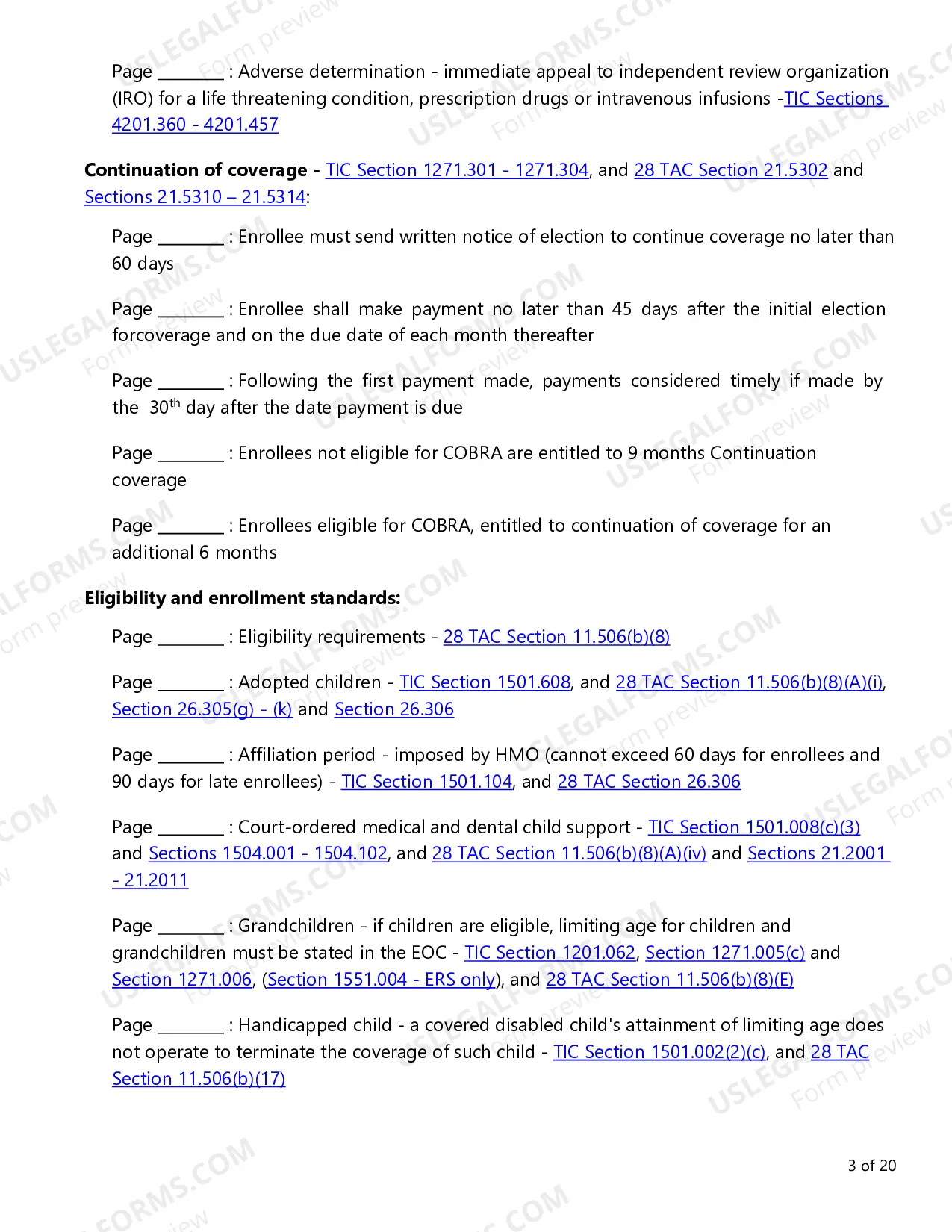 Preview Evidence of Coverage (EOC) Checklist - Large Employer and Conversion Plans