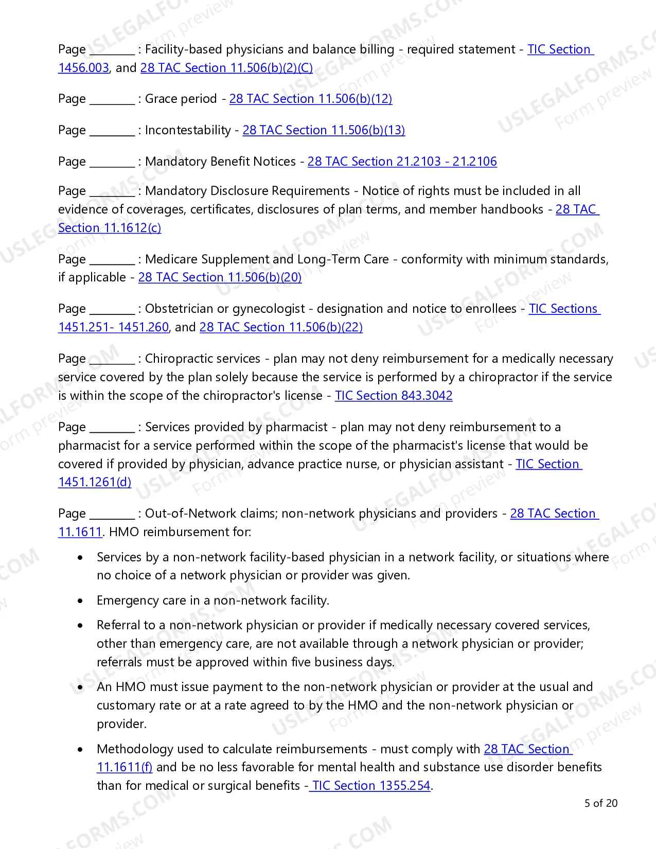 Preview Evidence of Coverage (EOC) Checklist - Large Employer and Conversion Plans