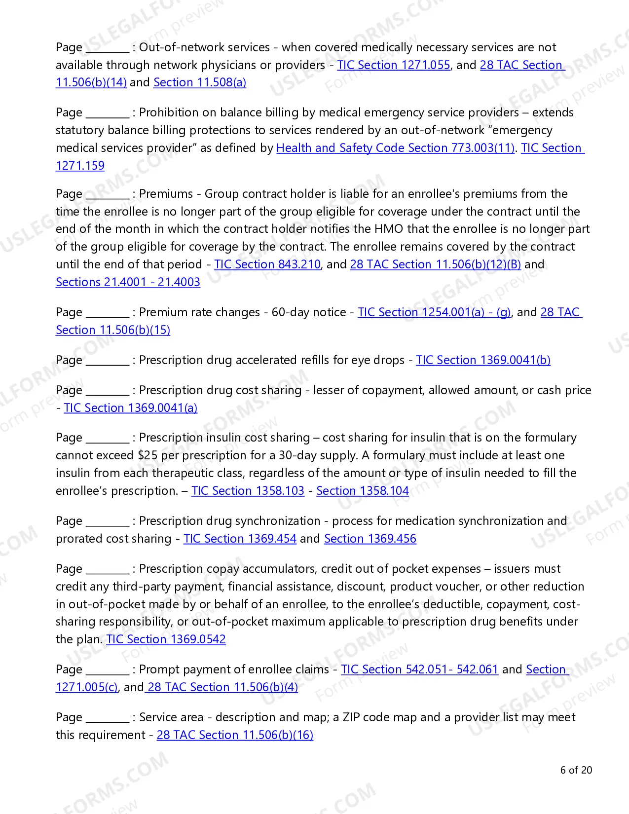 Preview Evidence of Coverage (EOC) Checklist - Large Employer and Conversion Plans