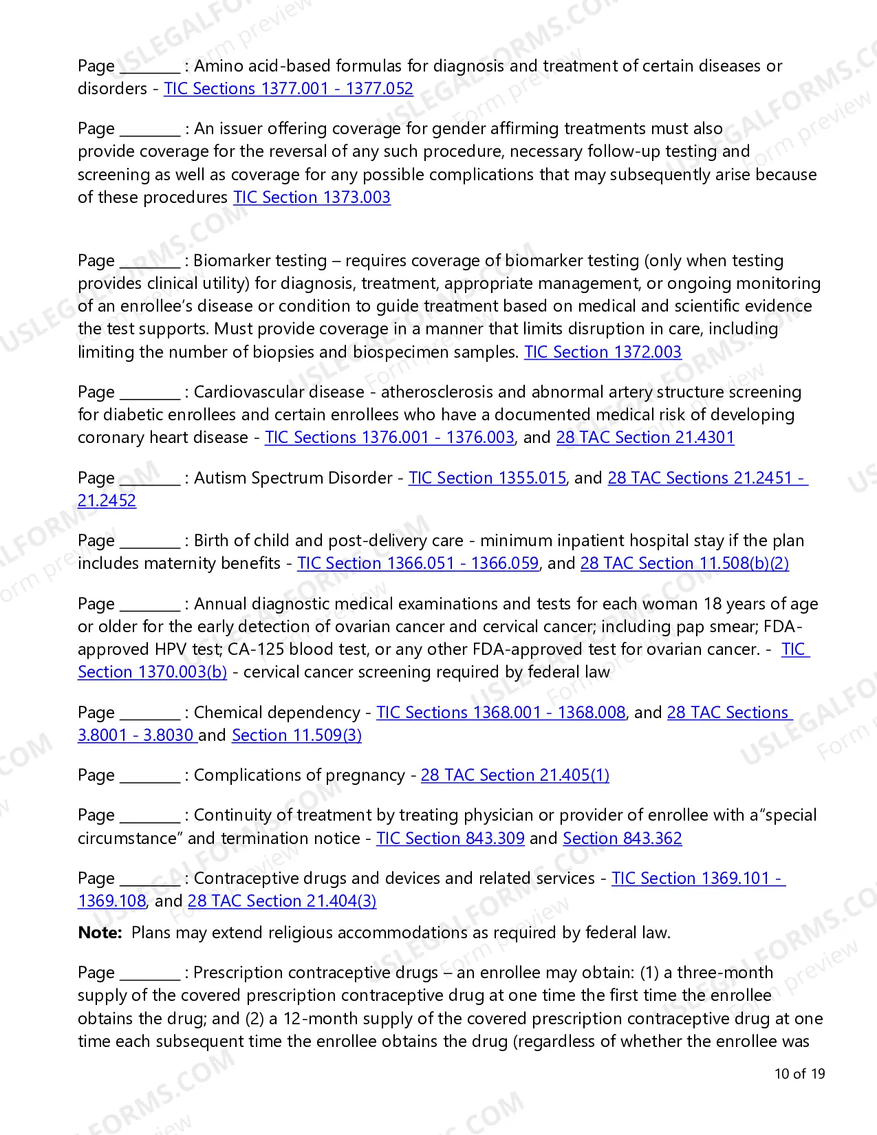 Preview Evidence of Coverage (EOC) Checklist - Small Employer and Conversion Plans