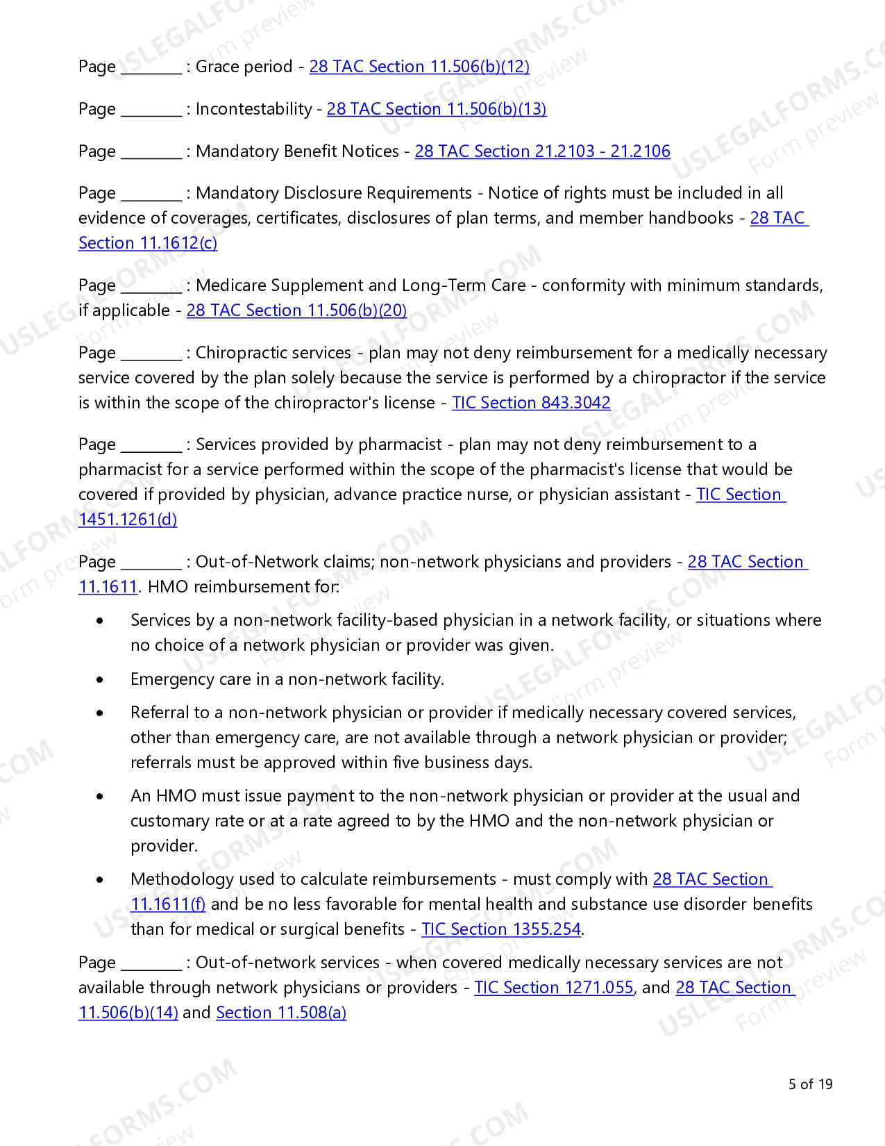 Preview Evidence of Coverage (EOC) Checklist - Small Employer and Conversion Plans