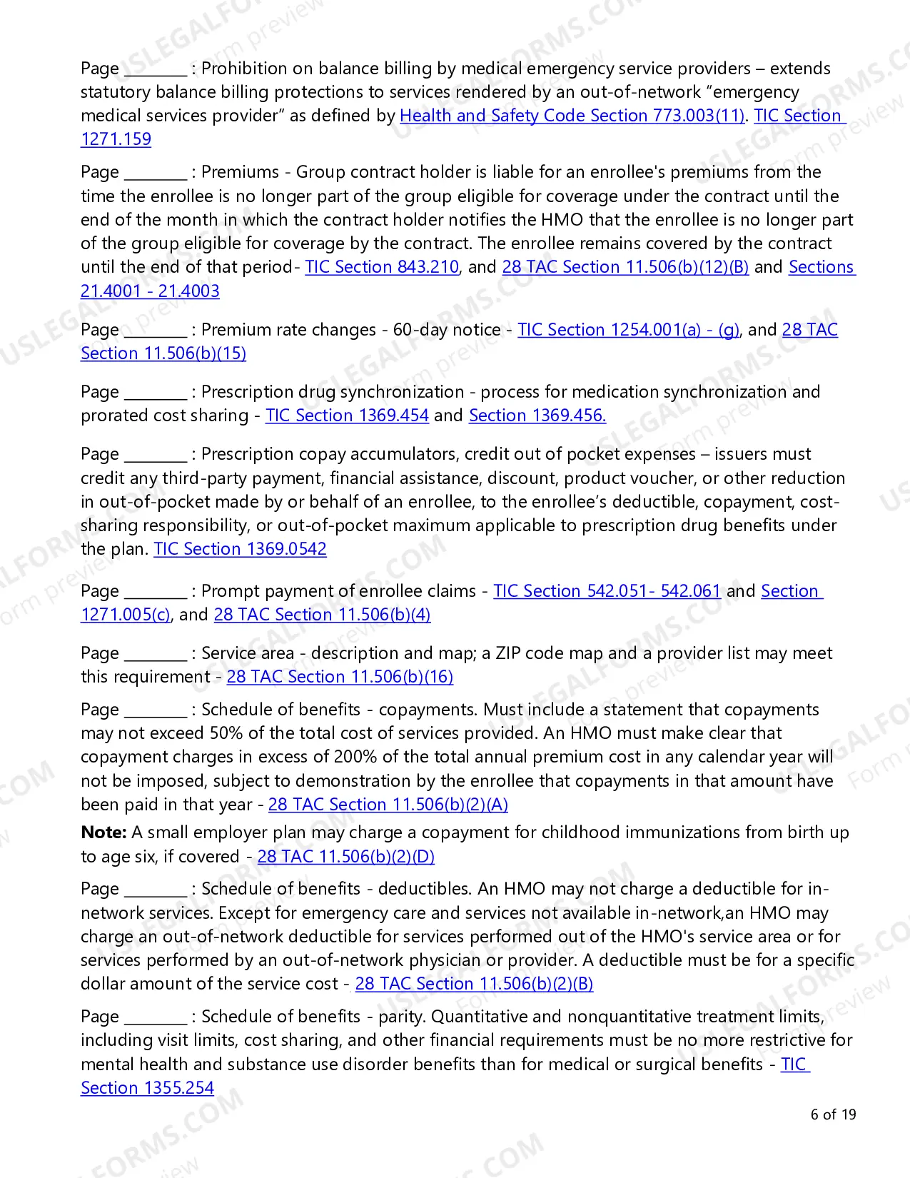 Preview Evidence of Coverage (EOC) Checklist - Small Employer and Conversion Plans