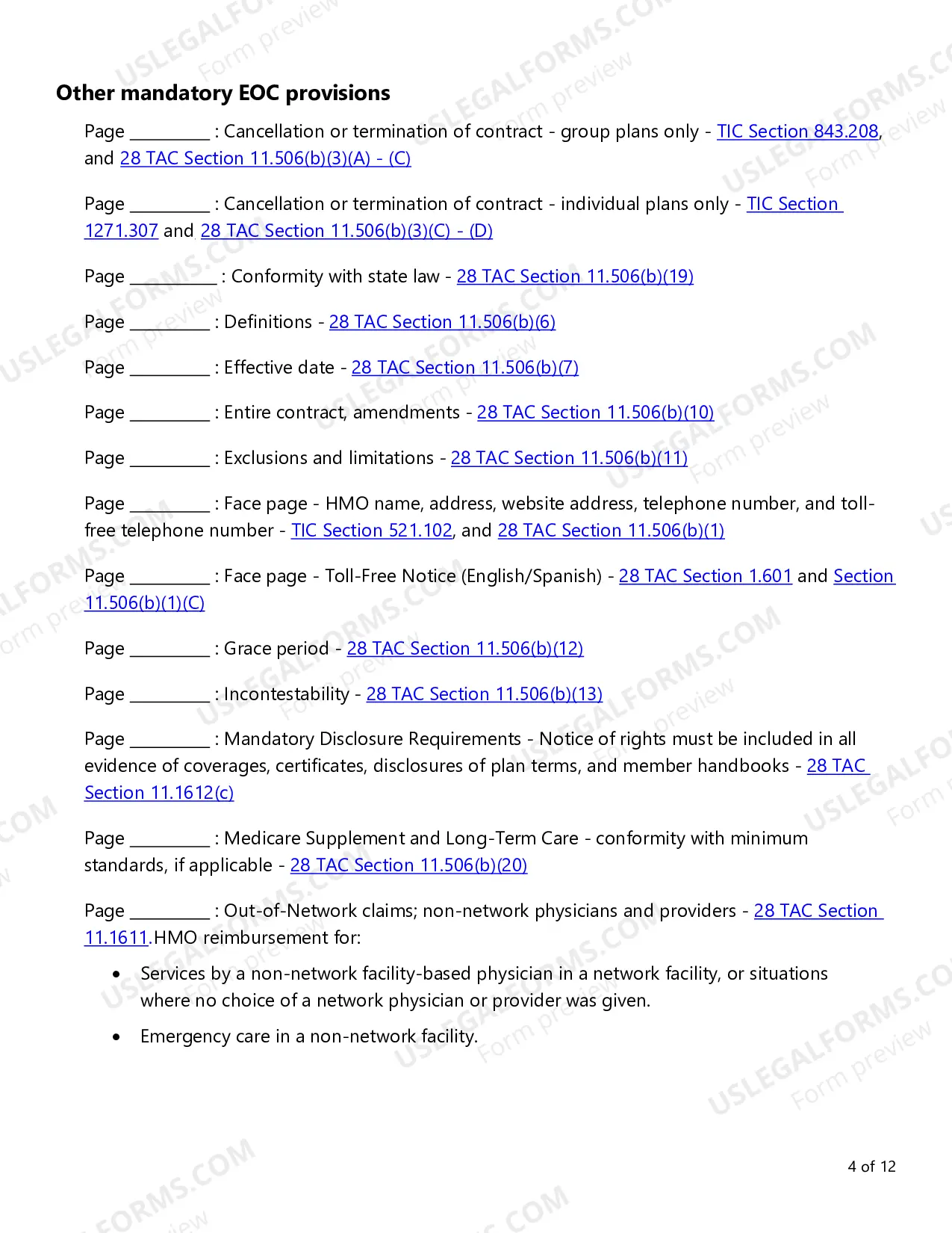Preview Evidence of Coverage (EOC) Checklist - Single Health Care Service Plan - Dental Care
