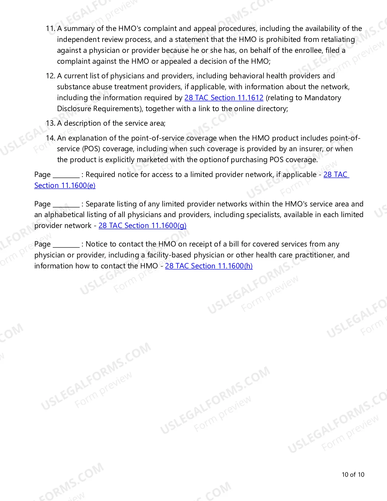Preview Evidence of Coverage (EOC) Checklist - Single Health Care Service Plan - Vision Care