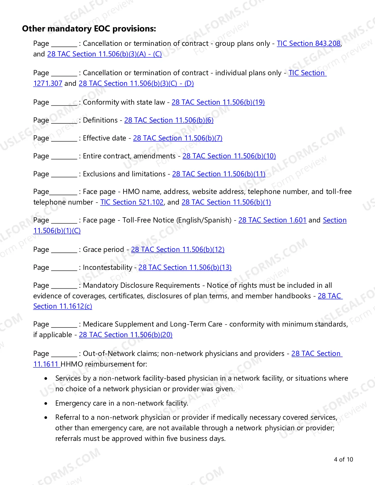 Preview Evidence of Coverage (EOC) Checklist - Single Health Care Service Plan - Vision Care