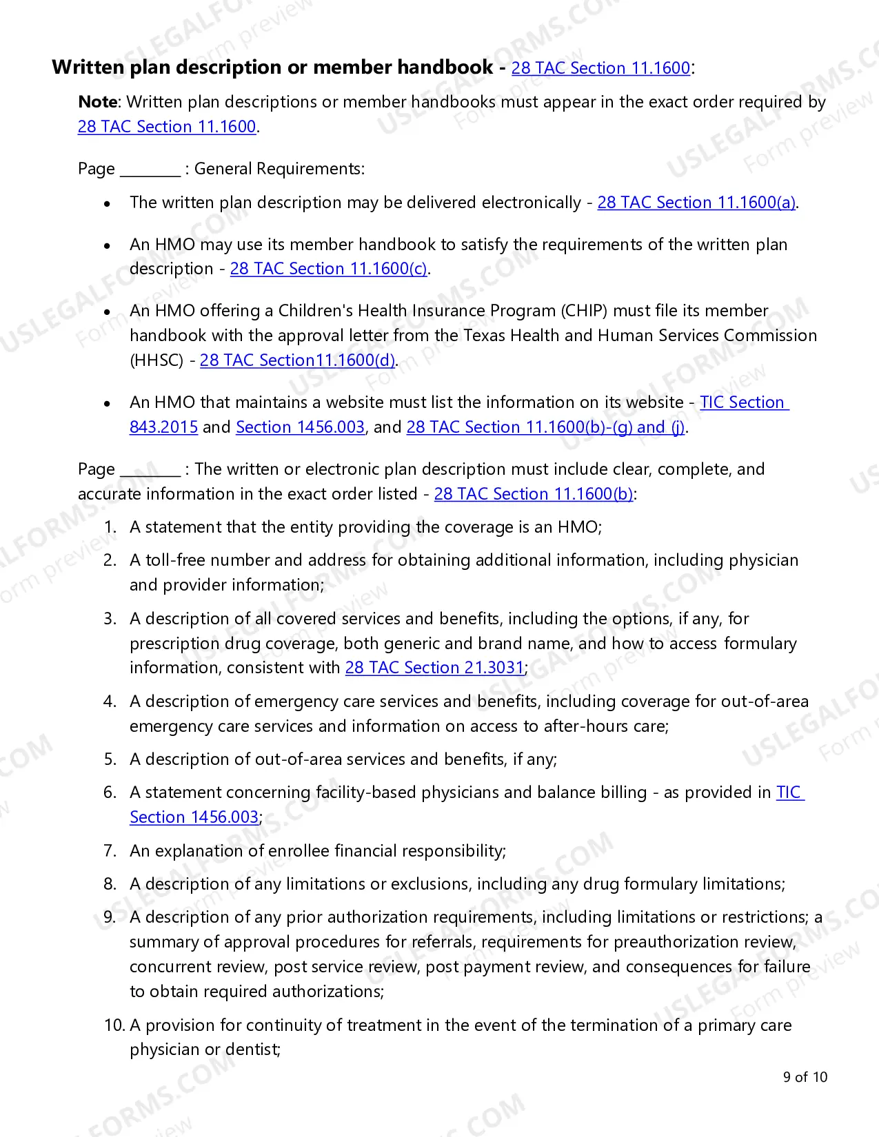Preview Evidence of Coverage (EOC) Checklist - Single Health Care Service Plan - Vision Care