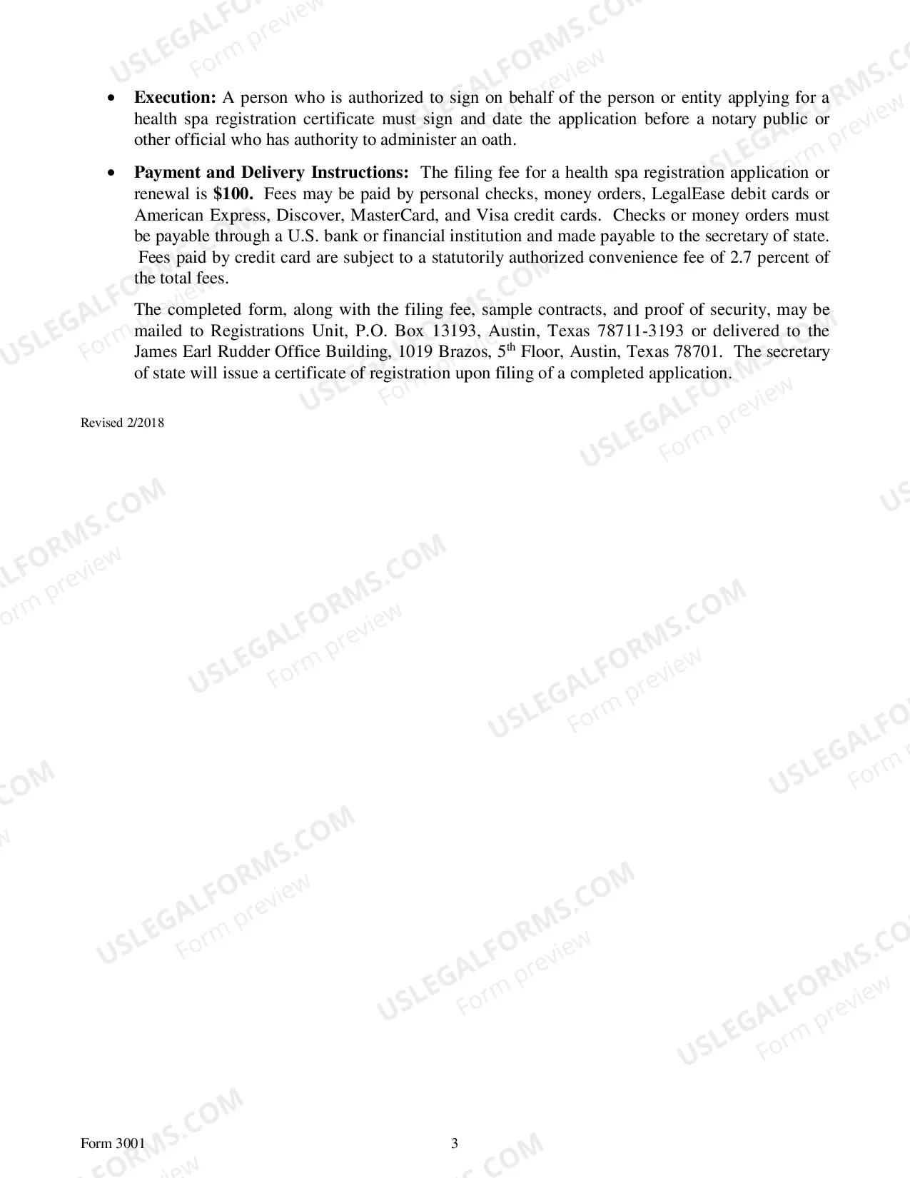 Preview Health Spa Registration Application Renewal