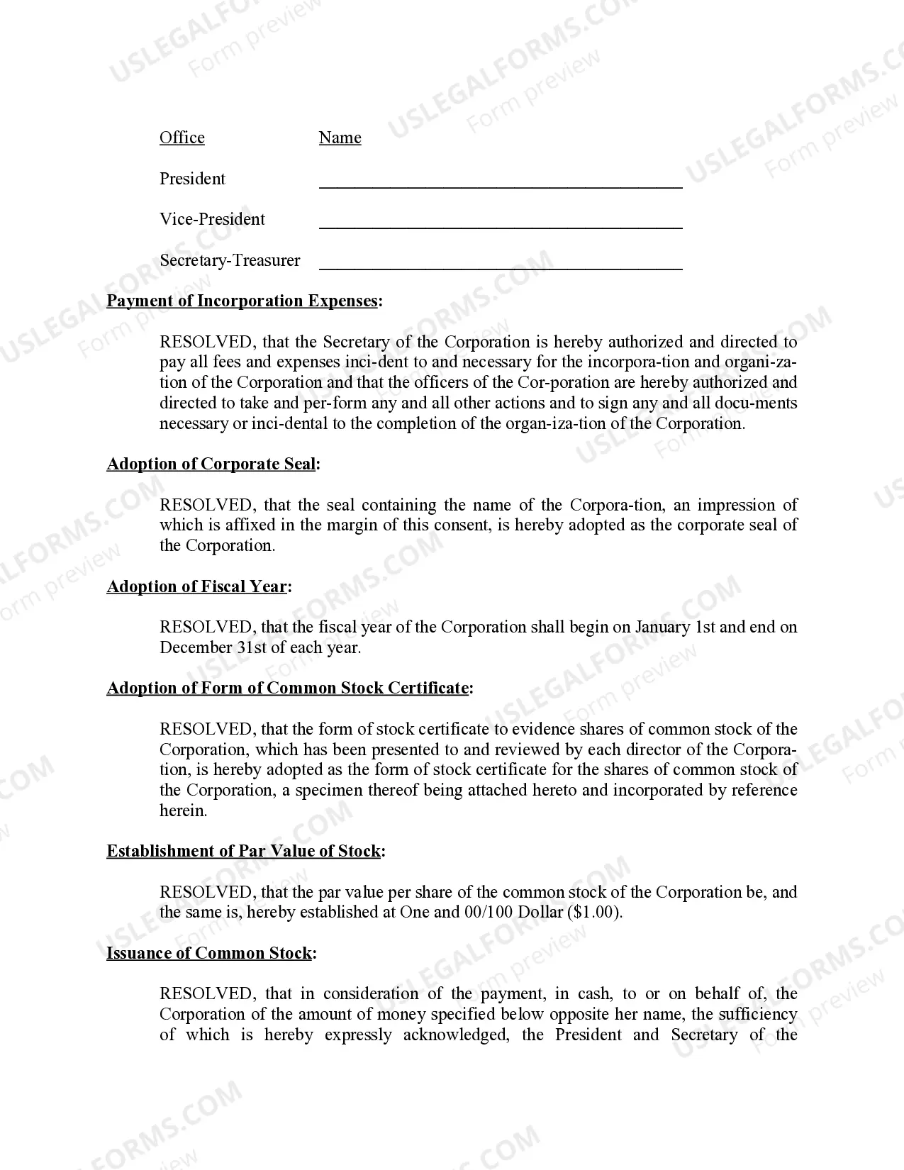 Preview Minutes for Organizational Meeting