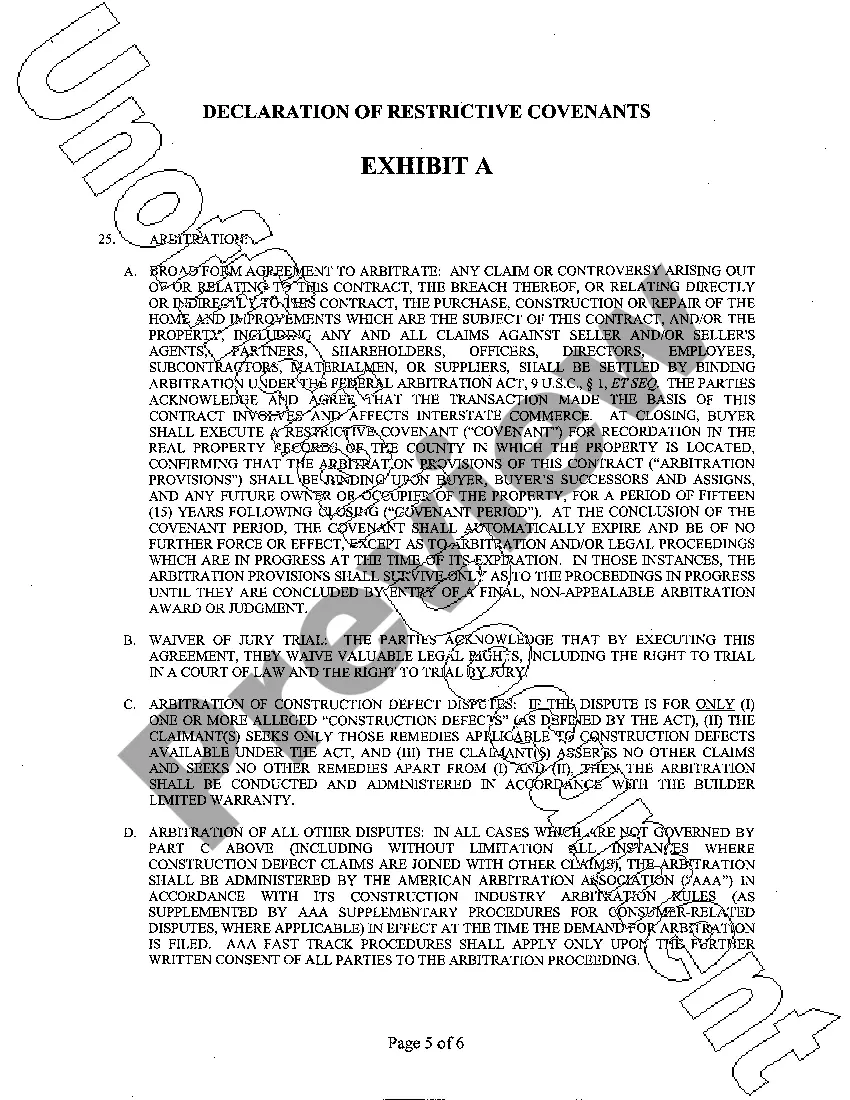 Get Declaration of Restrictive Covenants Preview Declaration of Restrictive Covenants