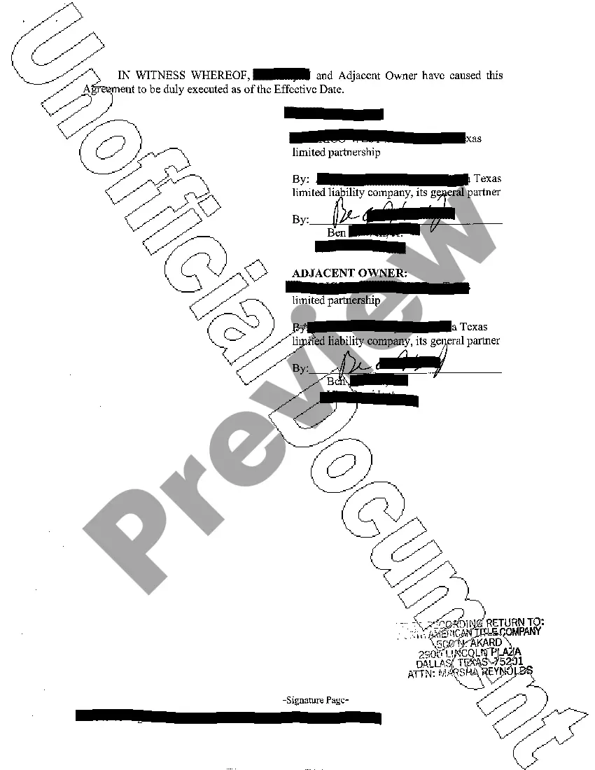 Preview Agreement and Declaration of Restrictive Covenants