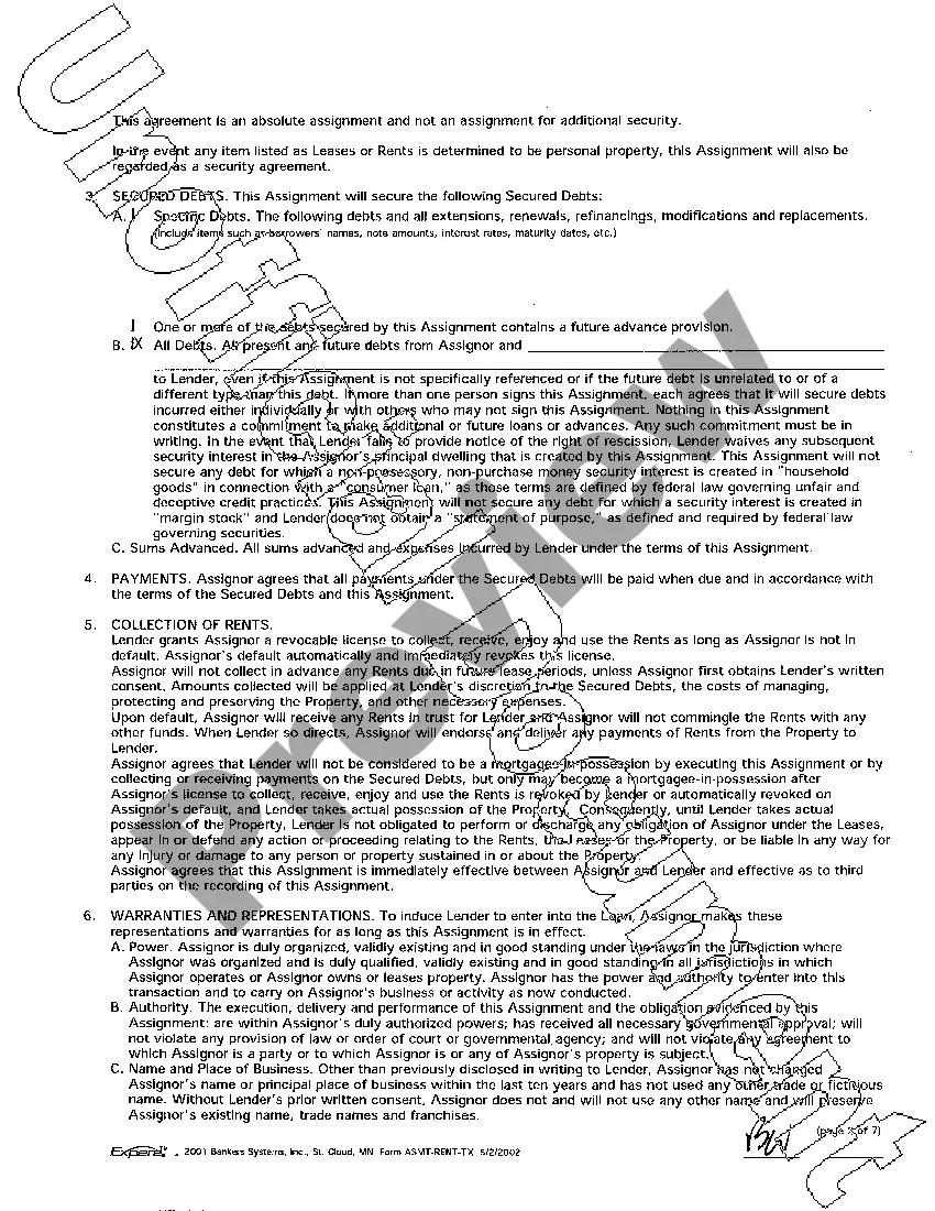 Preview Assignment of Leases and Rents